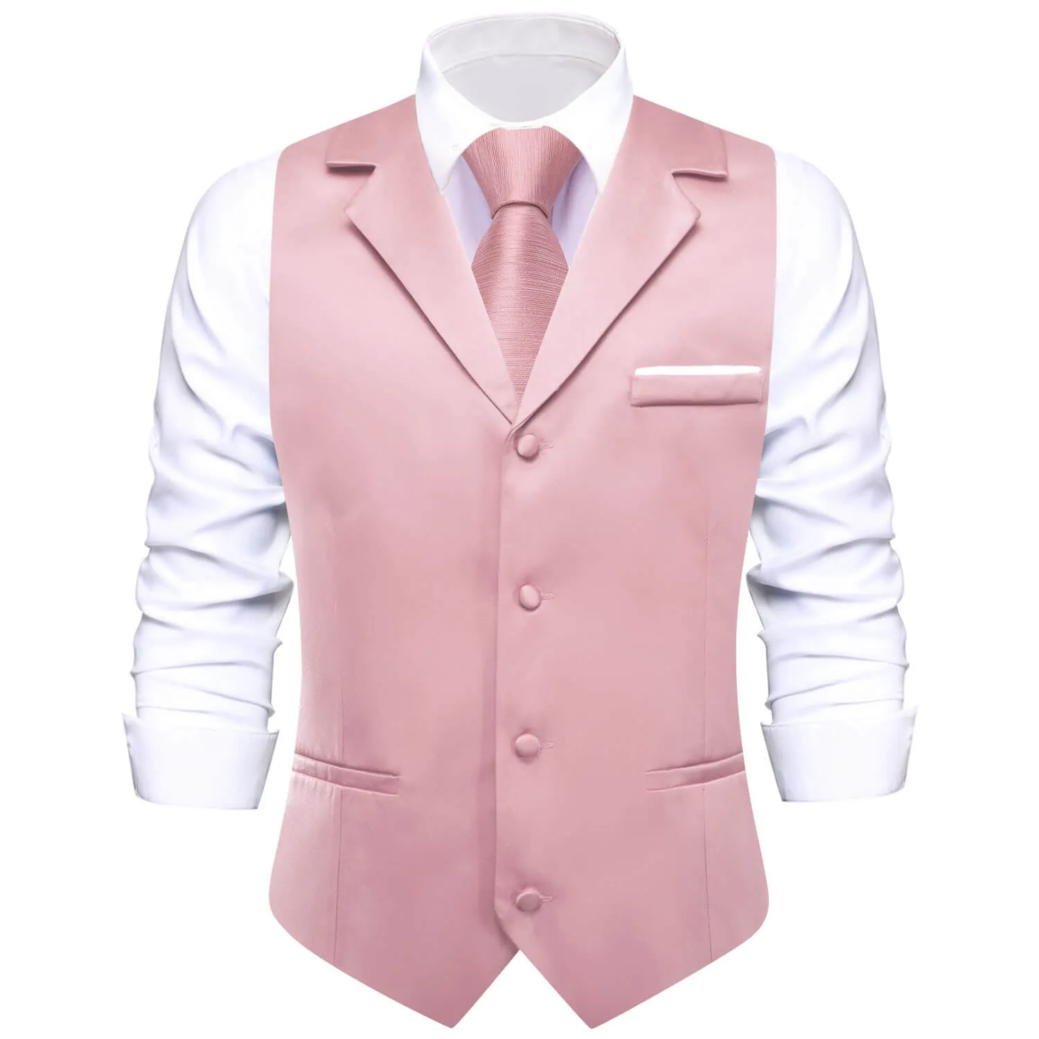 Ties2you Men's Work Vest Lemonade Pink Silk Suit Button Vest Business sold by Ties2You
