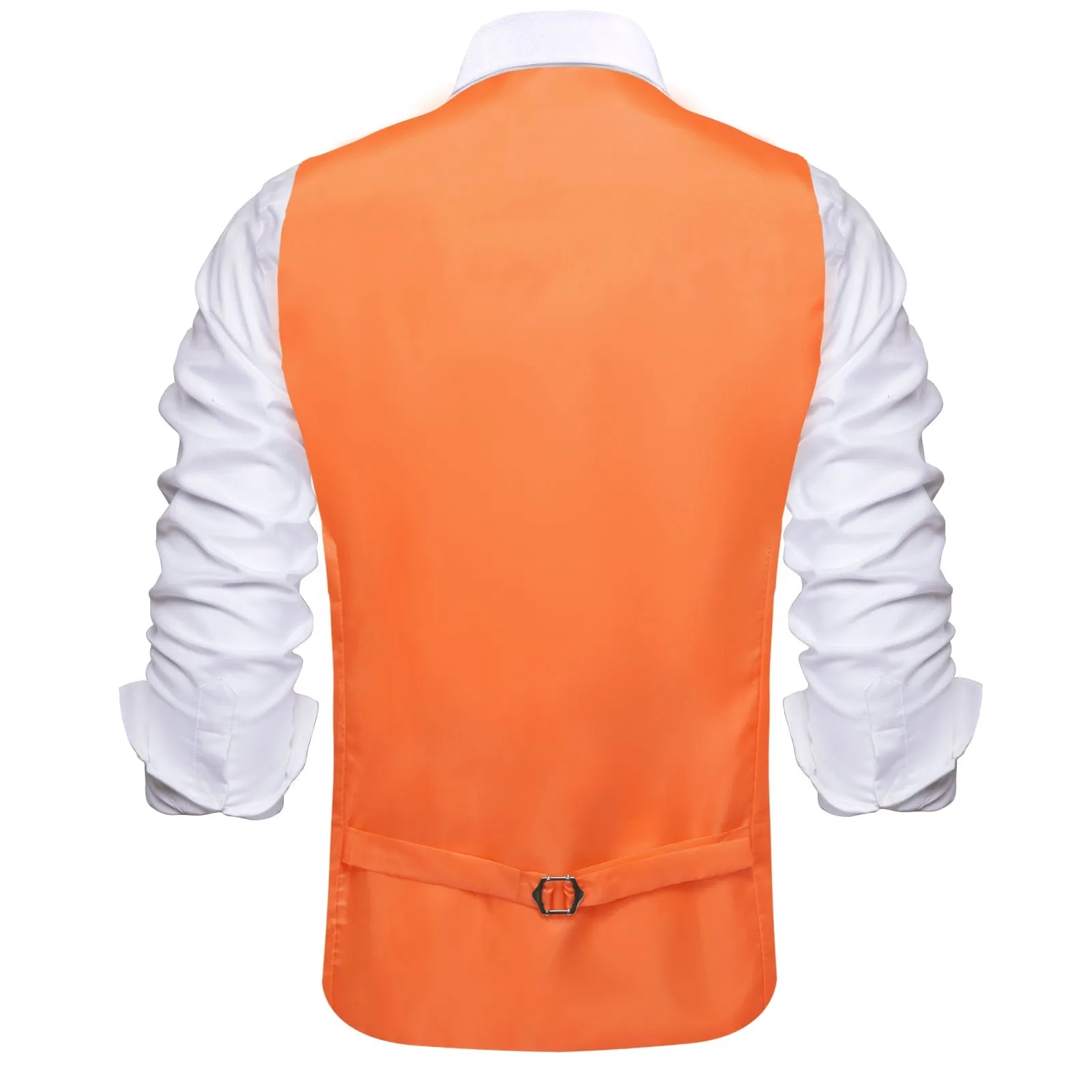 Ties2you Men's Vest Coral Orange Solid Silk Suit Vest Business sold by Ties2You product image thumbnail 4