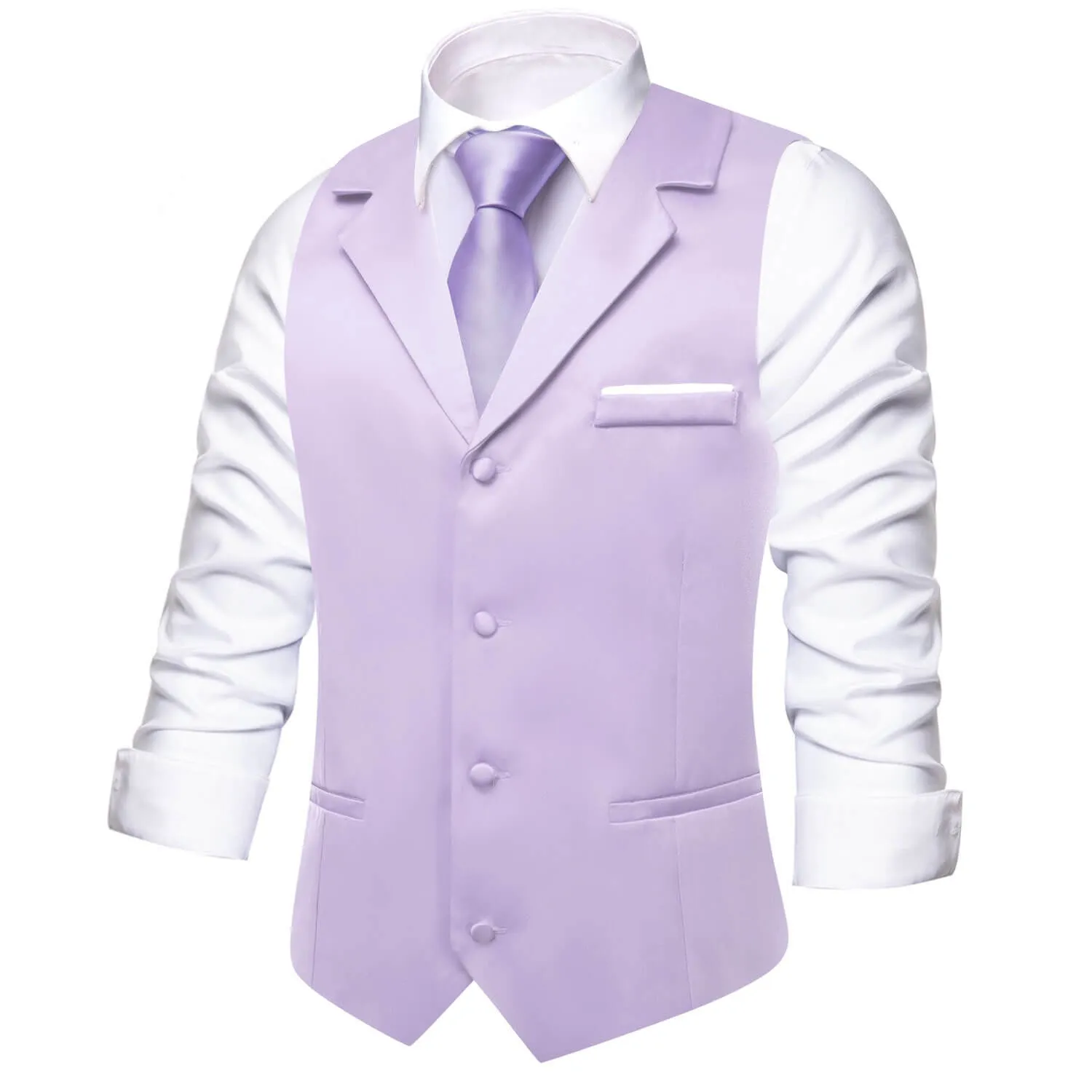 Ties2you Men's Vest Thistle Purple Solid Silk Suit Vest Business sold by Ties2You product image thumbnail 2