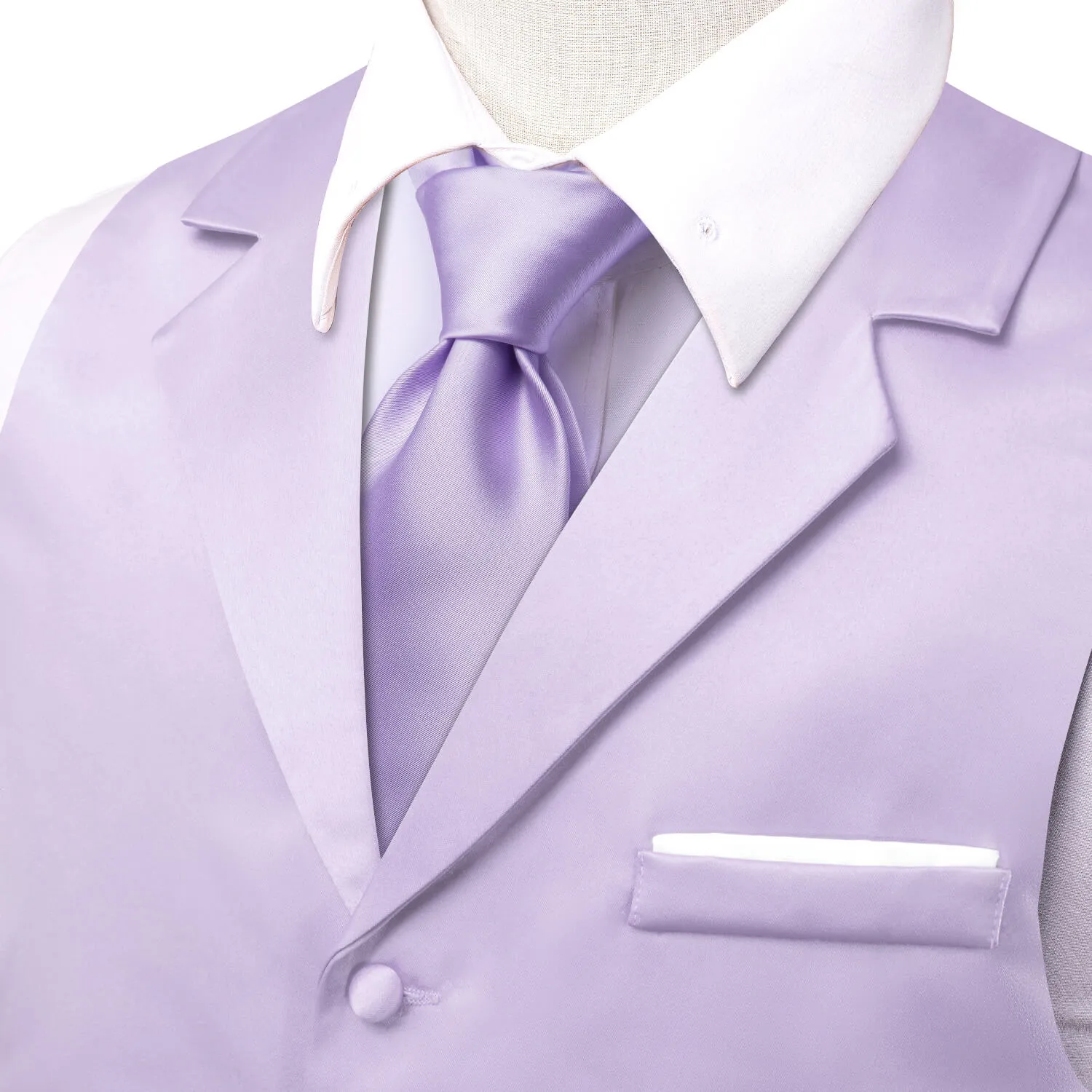 Ties2you Men's Vest Thistle Purple Solid Silk Suit Vest Business sold by Ties2You product image thumbnail 3