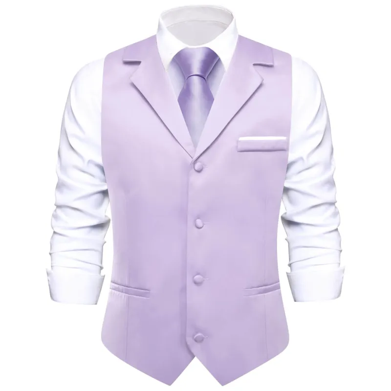 Ties2you Men's Vest Thistle Purple Solid Silk Suit Vest Business made by Ties2You
