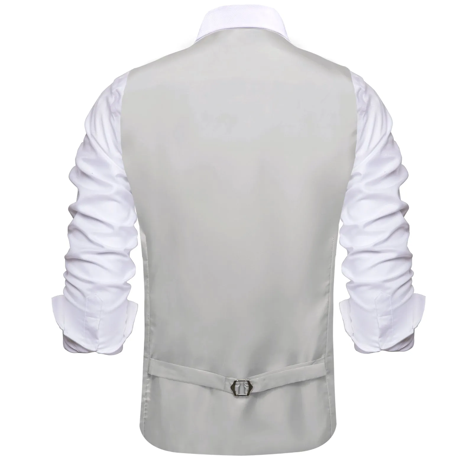 Ties2you Men's Work Vest Mercury Grey Solid Silk Suit Vest Business sold by Ties2You product image thumbnail 4