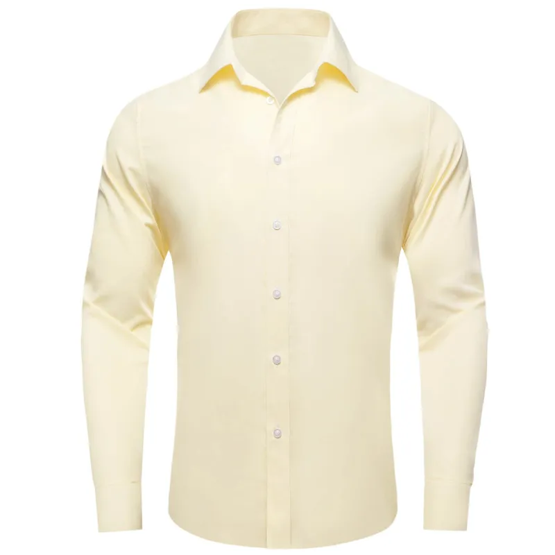 Ties2you Men's Shirt Linen Solid Silk White Button Up Long Sleeve Shirt sold by Ties2You