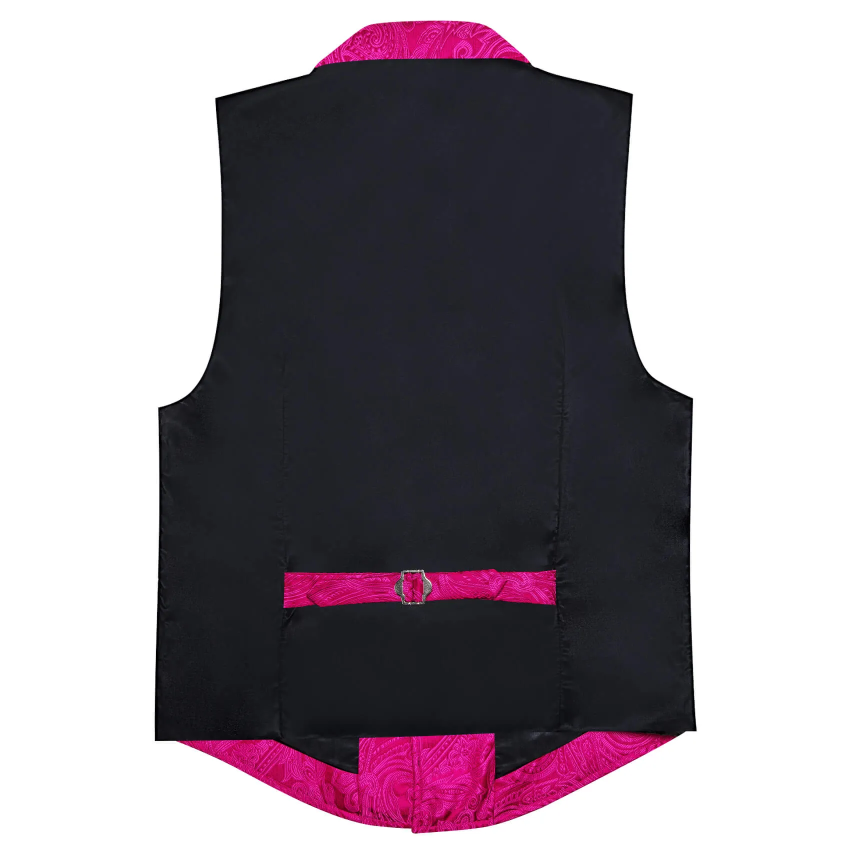 Ties2you Men's Suit Vest Hot Pink Floral Silk Notched Collar Vest sold by Ties2You product image thumbnail 4