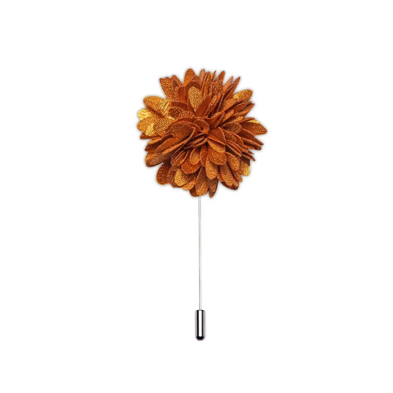 Ties2you Tie Accessories Carrot Orange Floral Lapel Pin Brooch for Men sold by Ties2You
