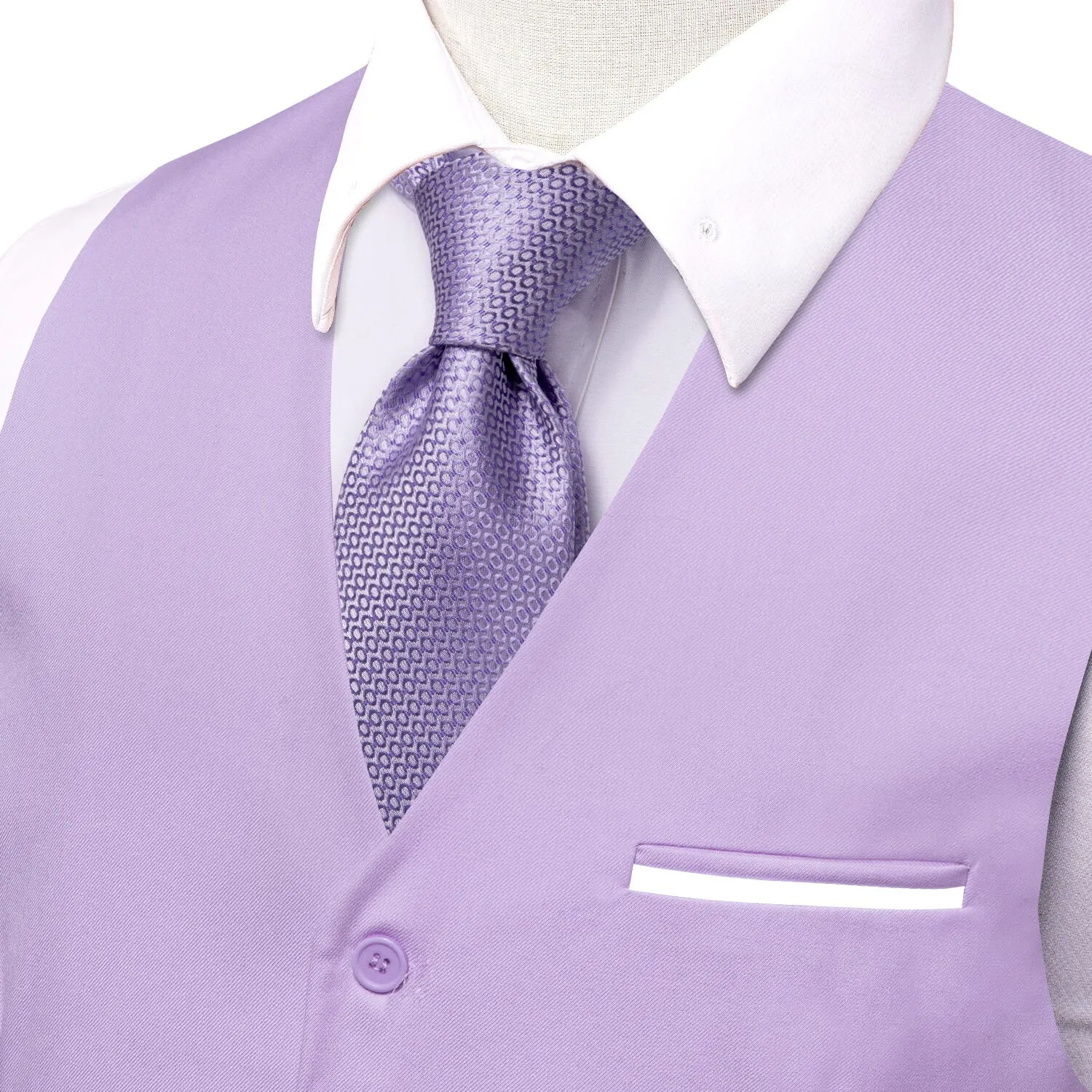 Ties2you Mens Slim Fit Suit Vest Lavender Business Tuxedo Waistcoat Wedding Prom sold by Ties2You product image thumbnail 3