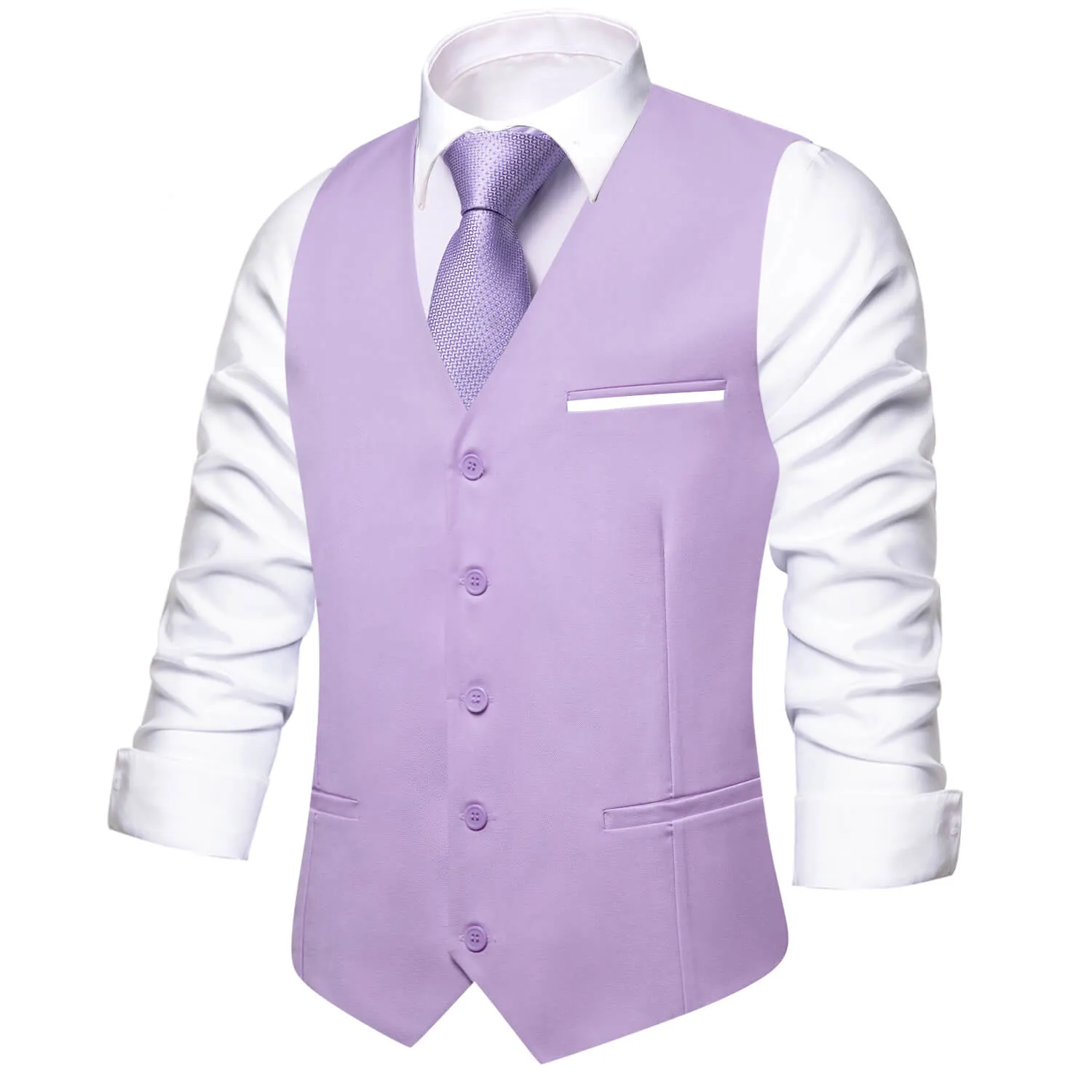 Ties2you Mens Slim Fit Suit Vest Lavender Business Tuxedo Waistcoat Wedding Prom sold by Ties2You product image thumbnail 2