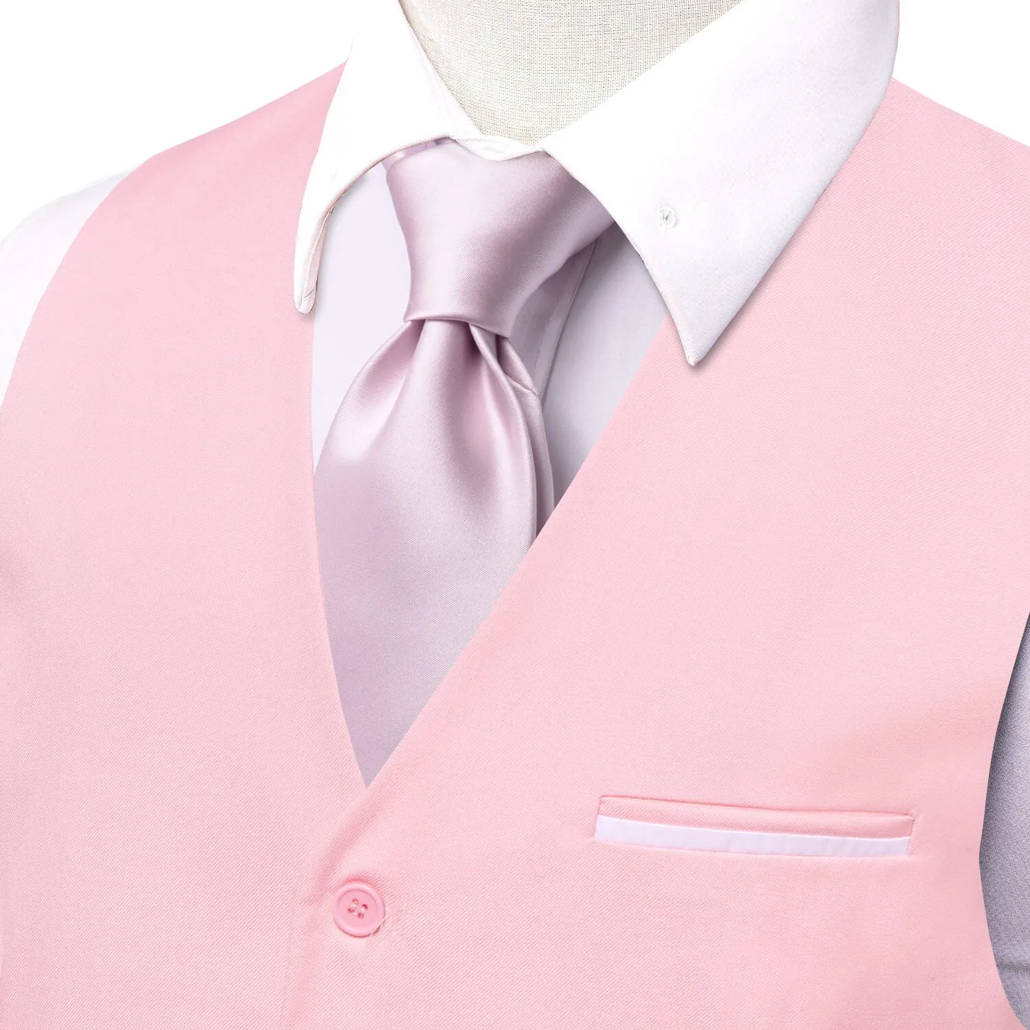 Ties2you Mens Slim Fit Suit Vest Pink Business Tuxedo Waistcoat Wedding Prom sold by Ties2You product image thumbnail 3