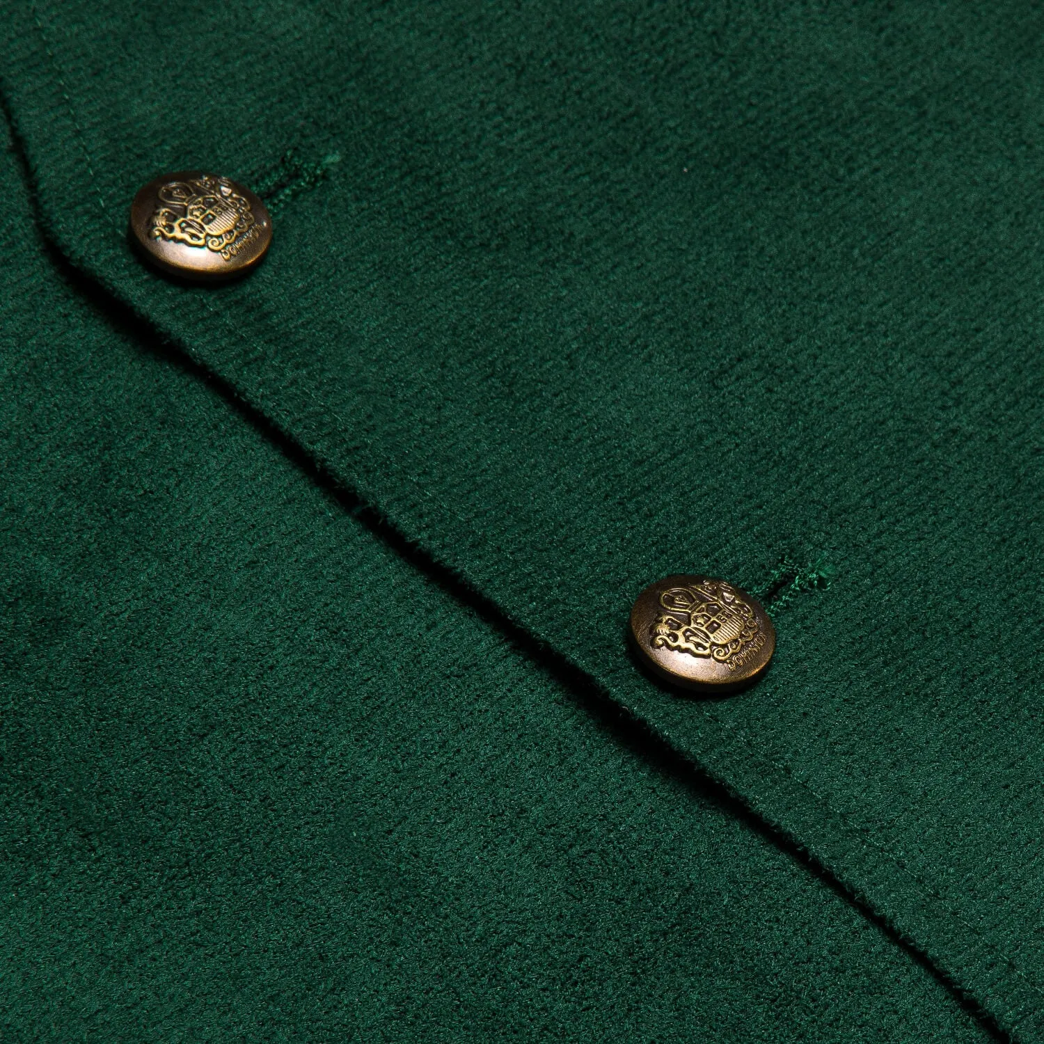 Ties2you Button Vest Dark Green Suede Solid Men's Single Vest Classic sold by Ties2You product image thumbnail 5
