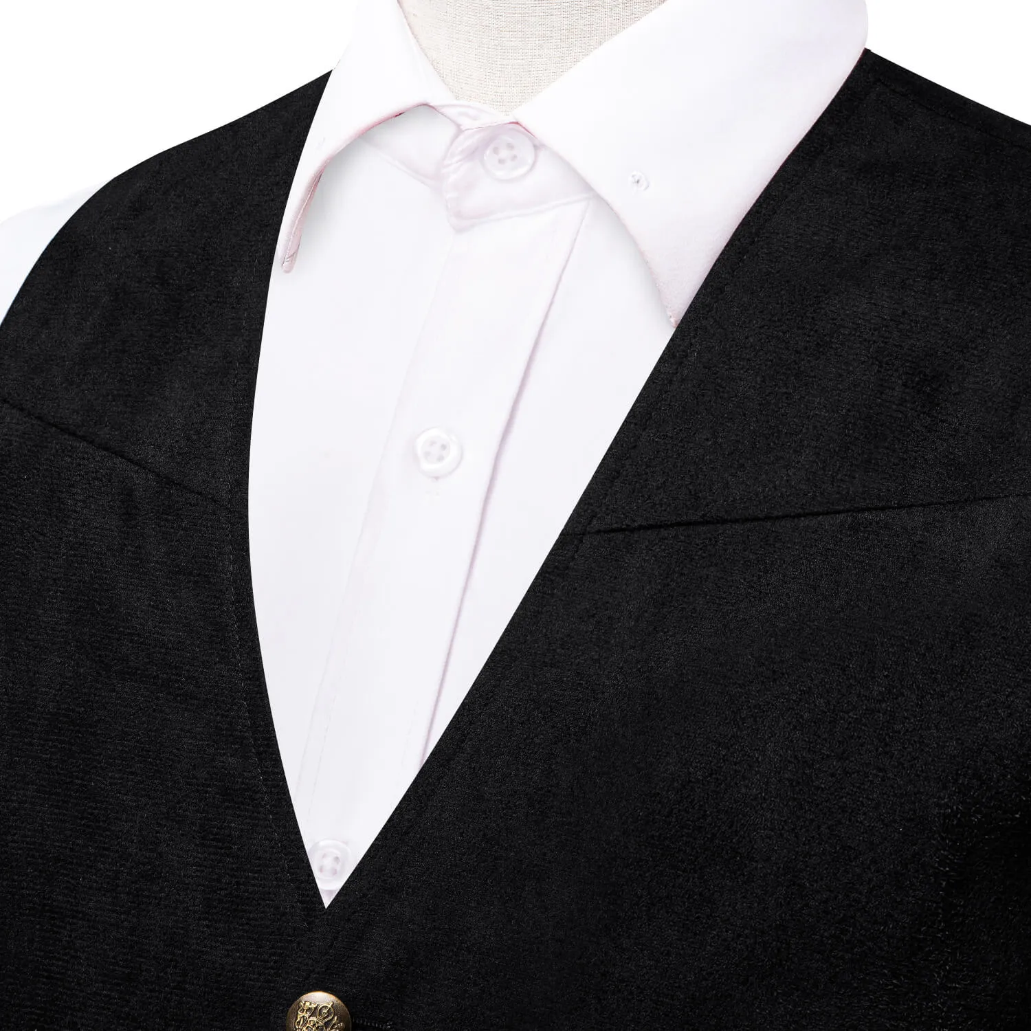 Ties2you Vest for Mens Black Suede Waistcoat Solid Single Vest Classic Hot sold by Ties2You product image thumbnail 3