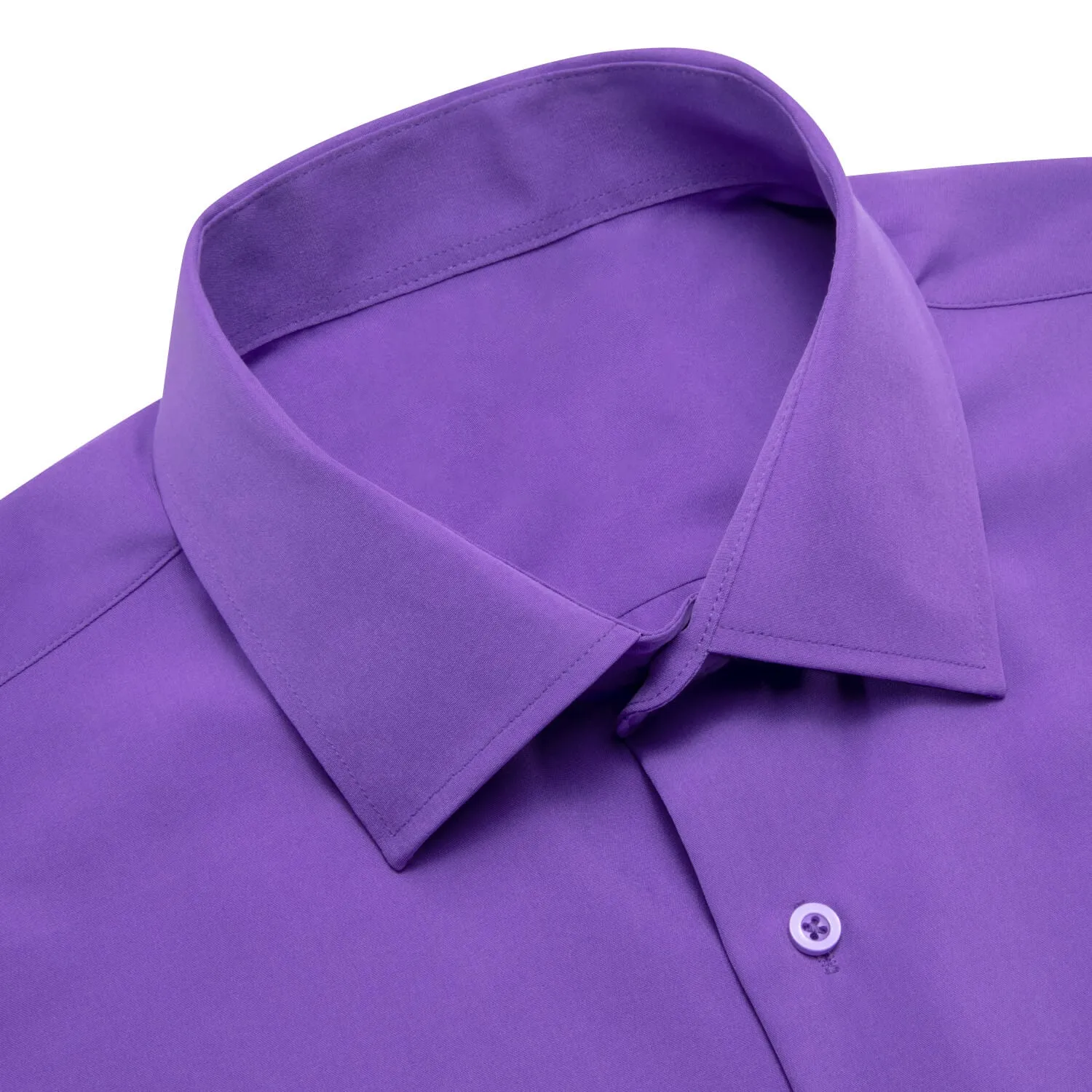 Ties2you Button Down Shirt Silk Solid Medium Purple Men's Long Sleeve Shirt sold by Ties2You product image thumbnail 4