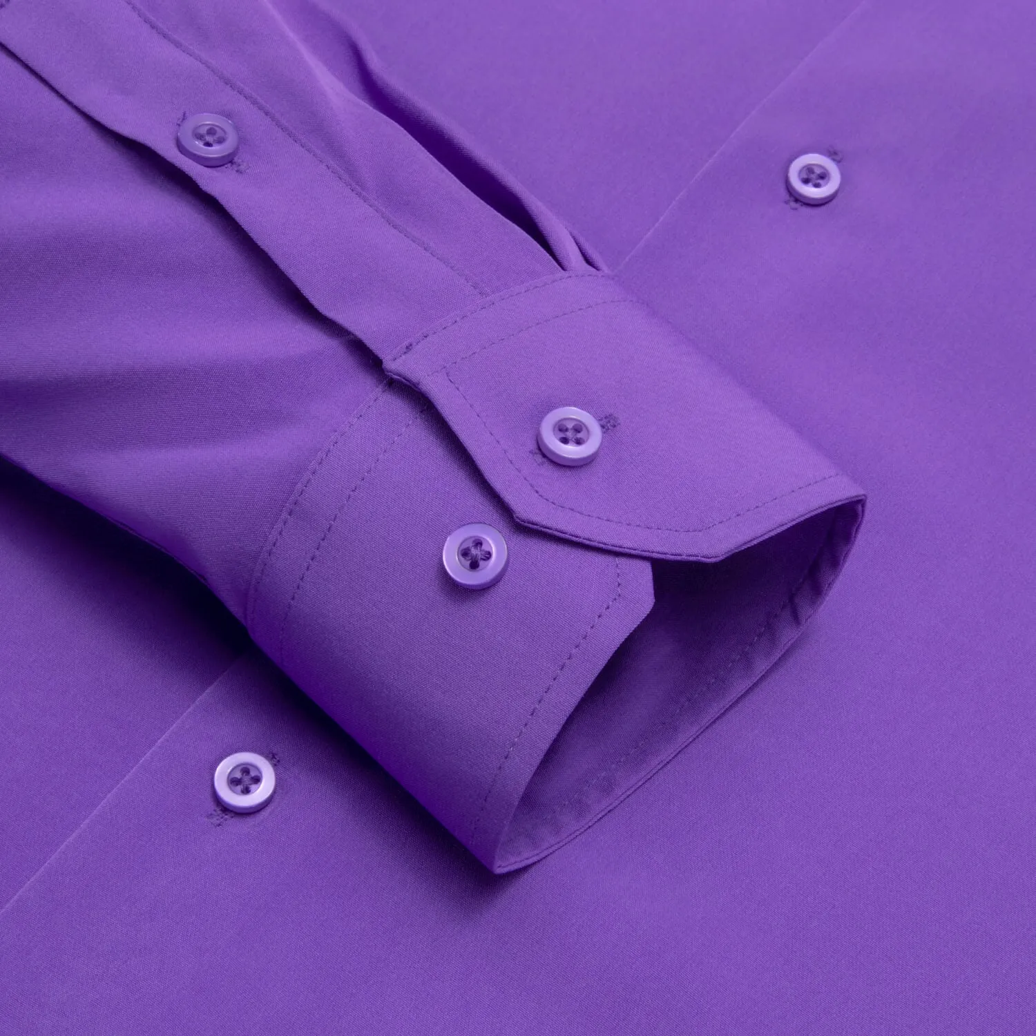Ties2you Button Down Shirt Silk Solid Medium Purple Men's Long Sleeve Shirt sold by Ties2You product image thumbnail 5