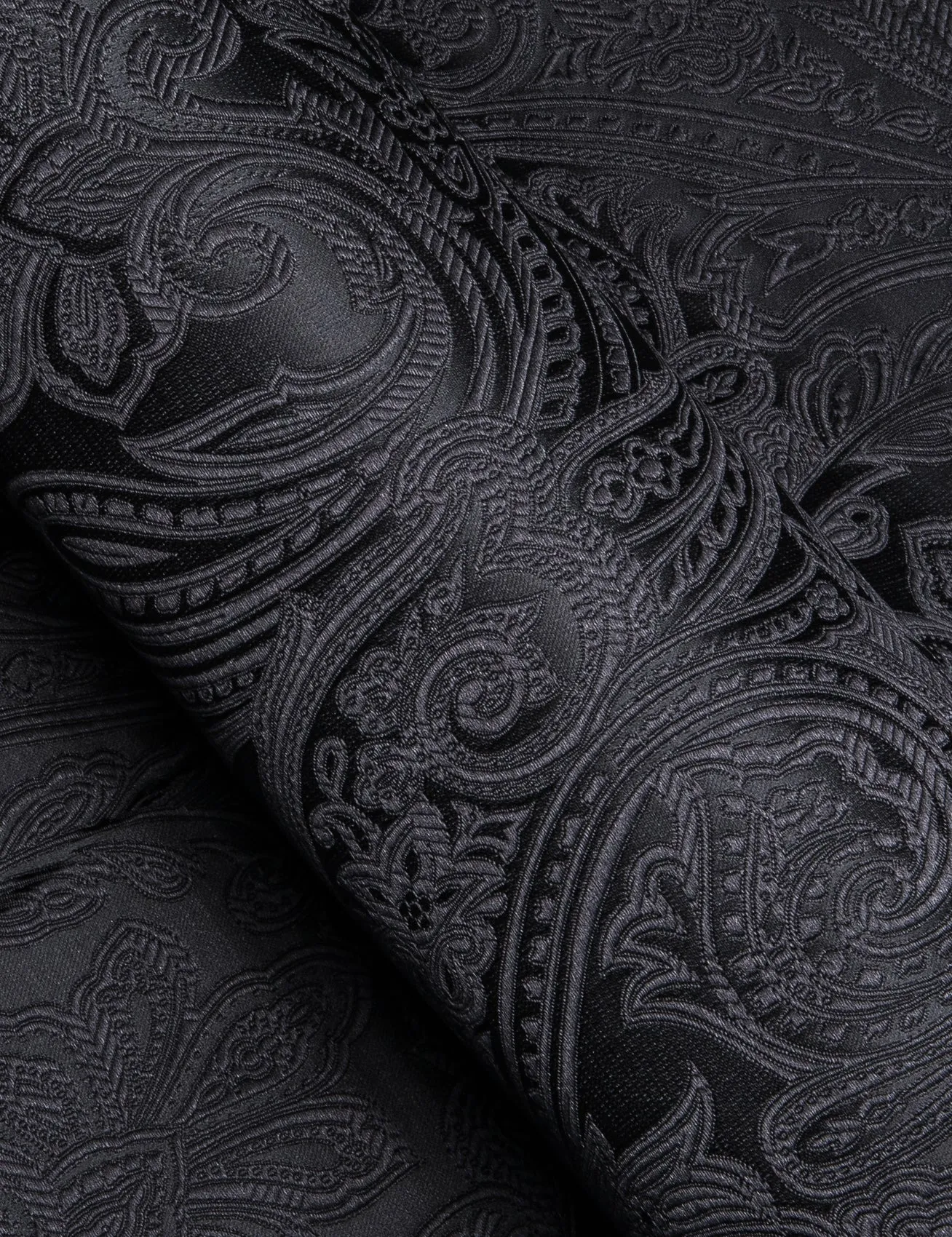Ties2you Mens Black 70s Disco Shirt Paisley Long Sleeve Button Down Shirt sold by Ties2You product image thumbnail 3