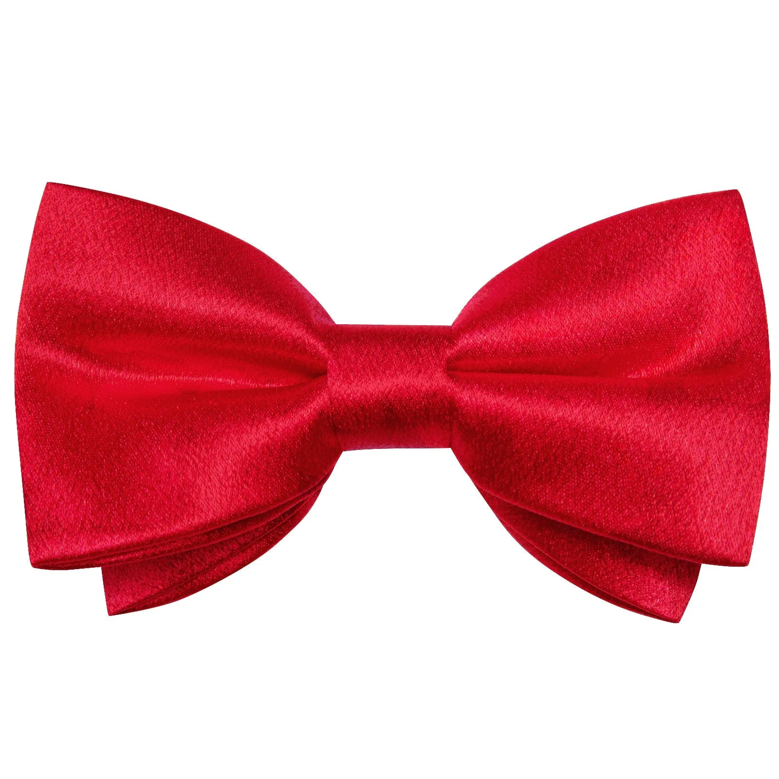 Classic Red Solid Shining Silk Men Vest Necktie Bow Tie Handkerchief Cufflinks Set sold by Ties2You product image thumbnail 2