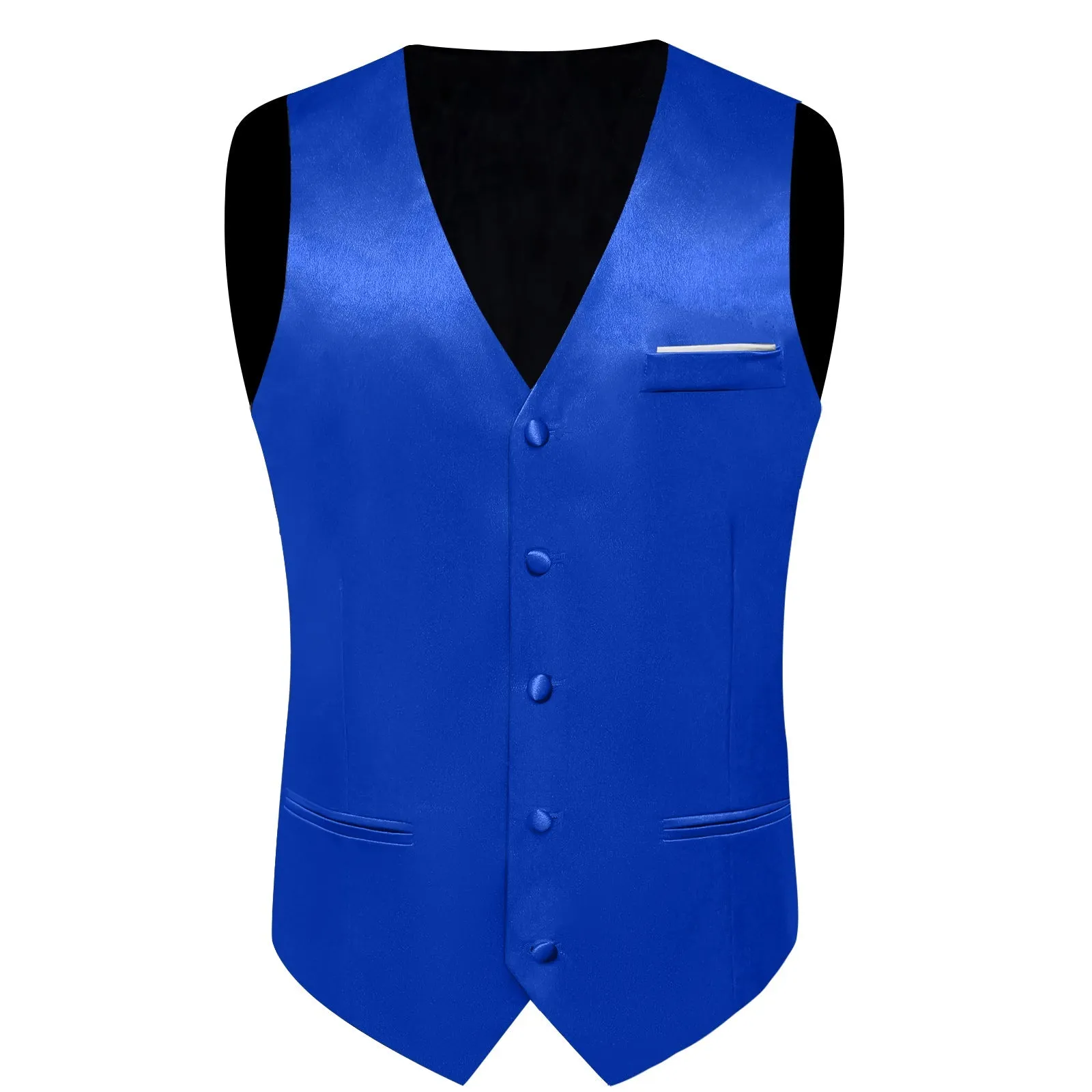 Ties2you Royal Blue Suit Waistcoat Solid Casual Dress Vest Tie Hanky Cufflinks Set sold by Ties2You product image thumbnail 4