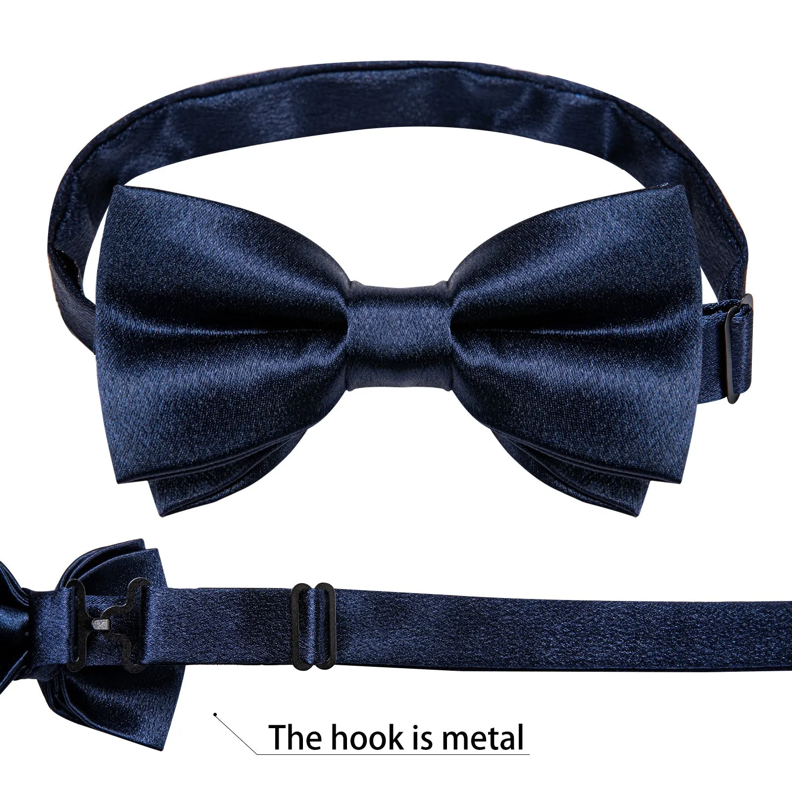 Ties2you Mens Navy Blue Suit Vest Solid V-neck Vest Necktie Necktie Pocket Square Cufflinks Set sold by Ties2You product image thumbnail 3