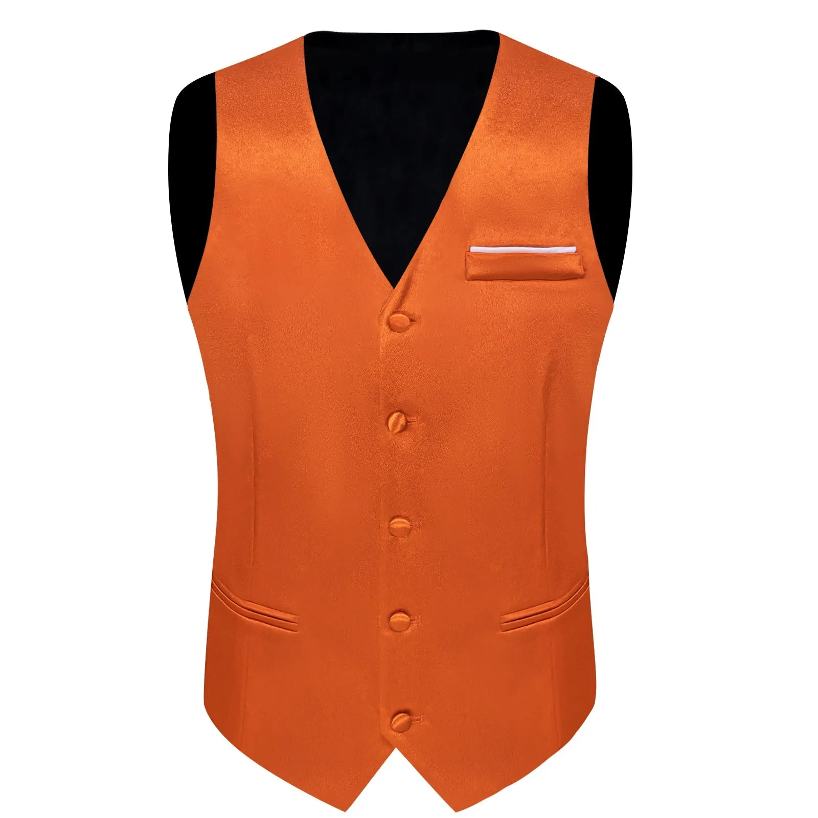 Ties2you Mens Slim Fit Suit Vest Orange Business Tuxedo Waistcoat Tie Hanky Cufflinks Set sold by Ties2You product image thumbnail 4