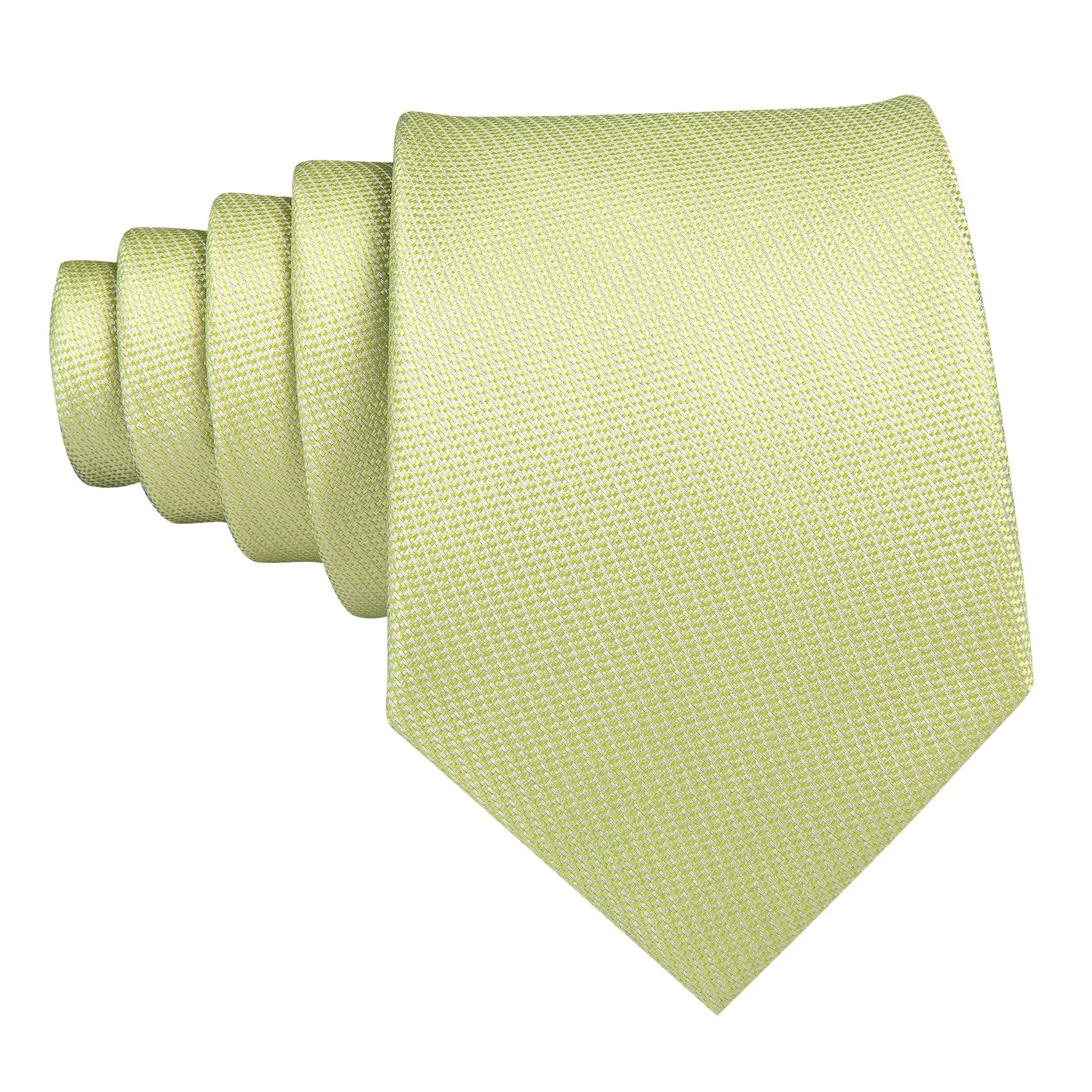 Light Yellow Solid Silk Men's Necktie Handkerchief Cufflinks Set sold by Ties2You product image thumbnail 4