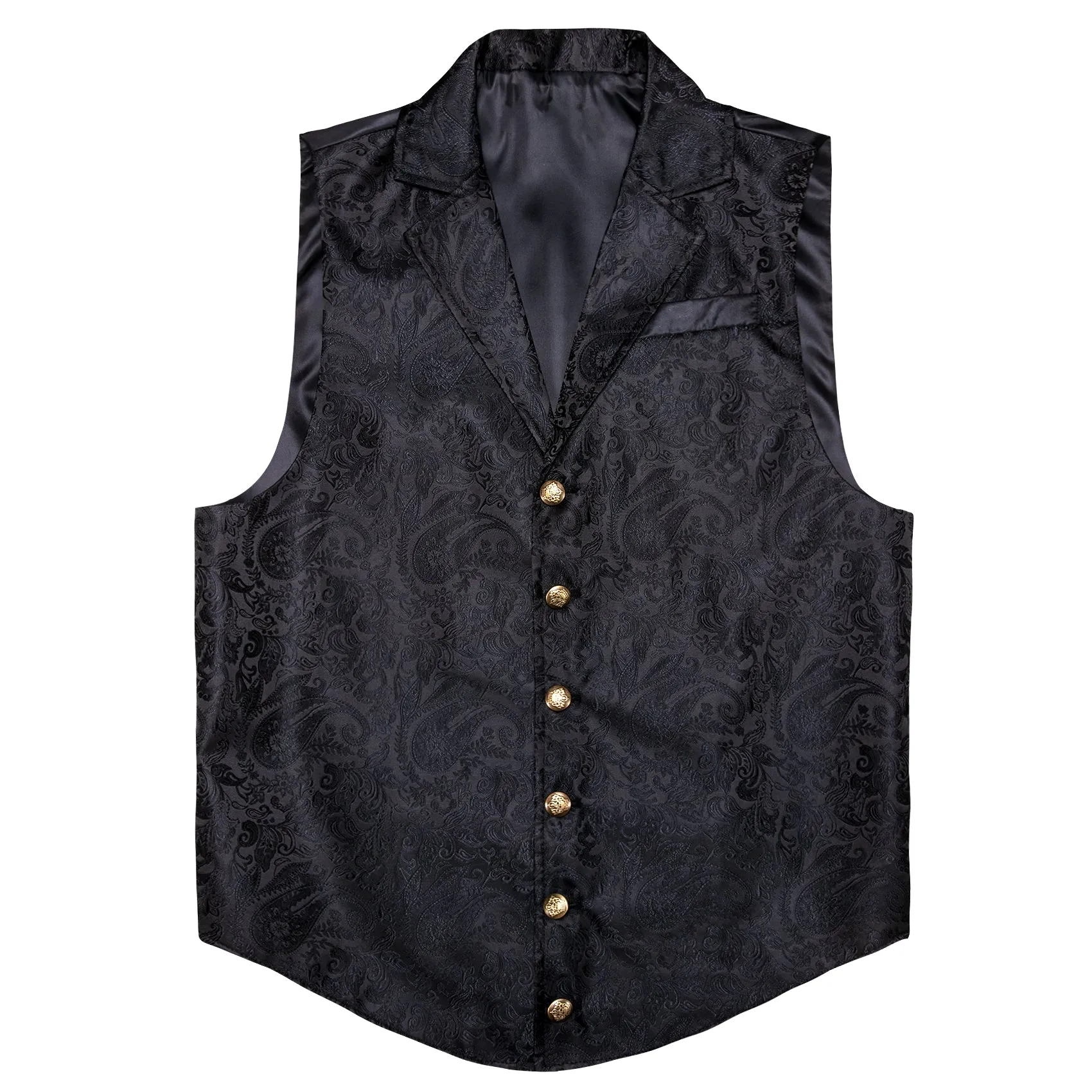 Black Floral Jacquard Men's Collar Suit Vest sold by Ties2You product image thumbnail 3