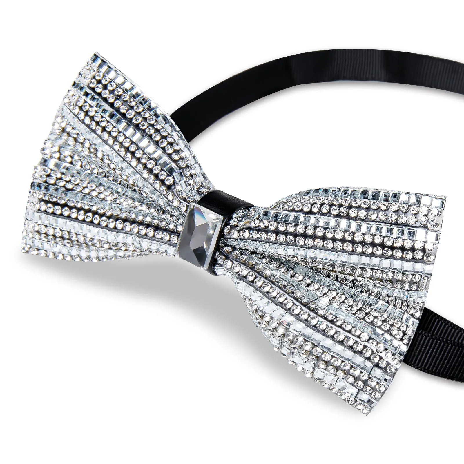 Sliver Imitated Crystal Bow Tie for Men Pre-tied Bowtie for Party sold by Ties2You product image thumbnail 5
