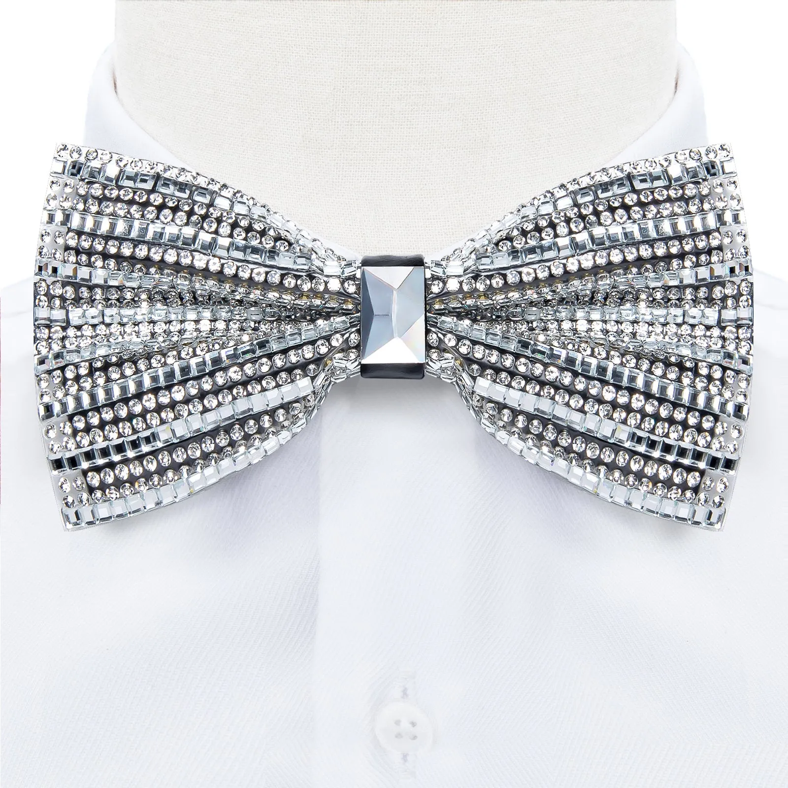 Sliver Imitated Crystal Bow Tie for Men Pre-tied Bowtie for Party sold by Ties2You product image thumbnail 3