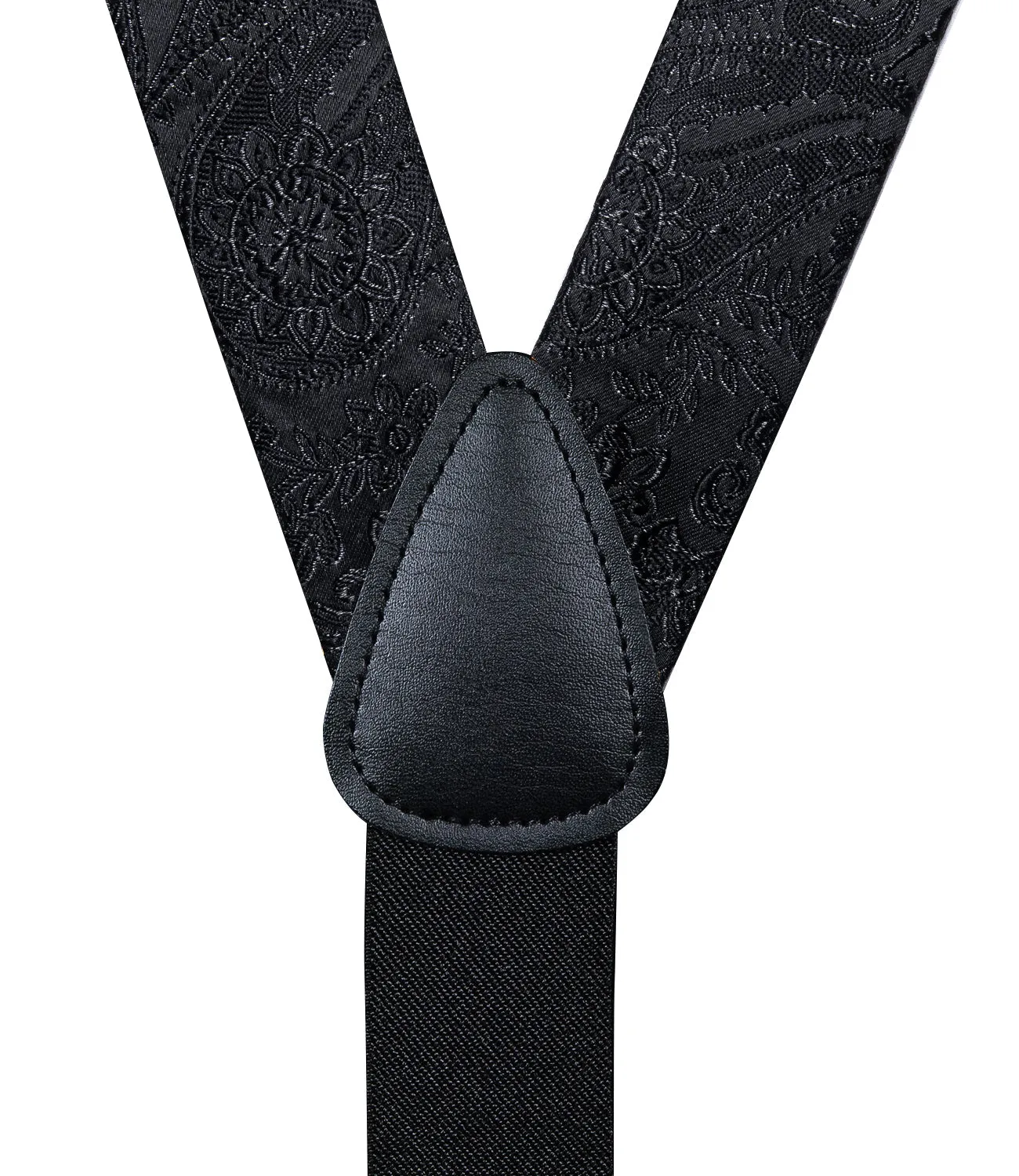 Black Paisley Y Back Brace Clip-on Men's Suspender with Bow Tie Set sold by Ties2You product image thumbnail 3