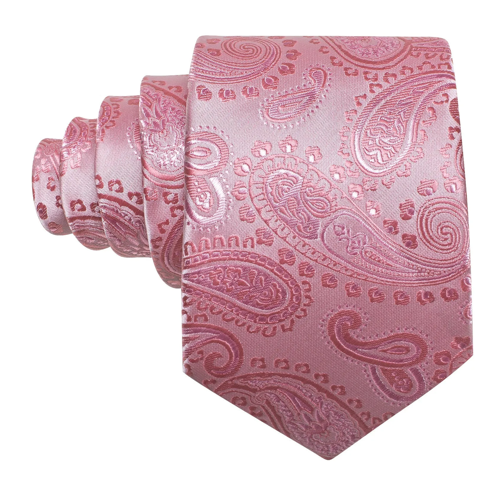 LightPink Paisley Men's Necktie Pocket Square Cufflinks Set sold by Ties2You product image thumbnail 4
