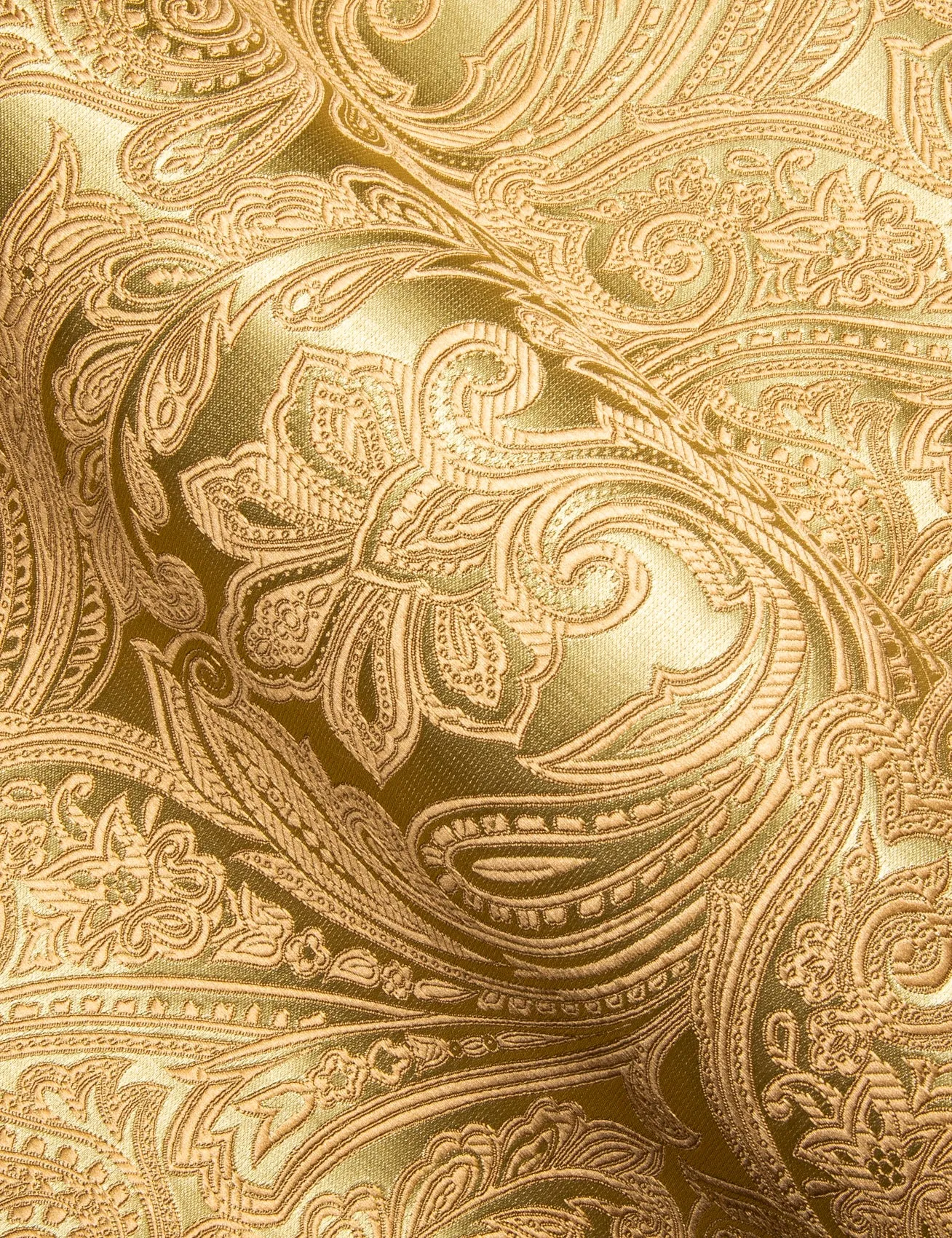 Ties2you Men's Long Sleeve Shirt Granola Yellow Paisley Flower Pattern Silk Shirt sold by Ties2You product image thumbnail 4