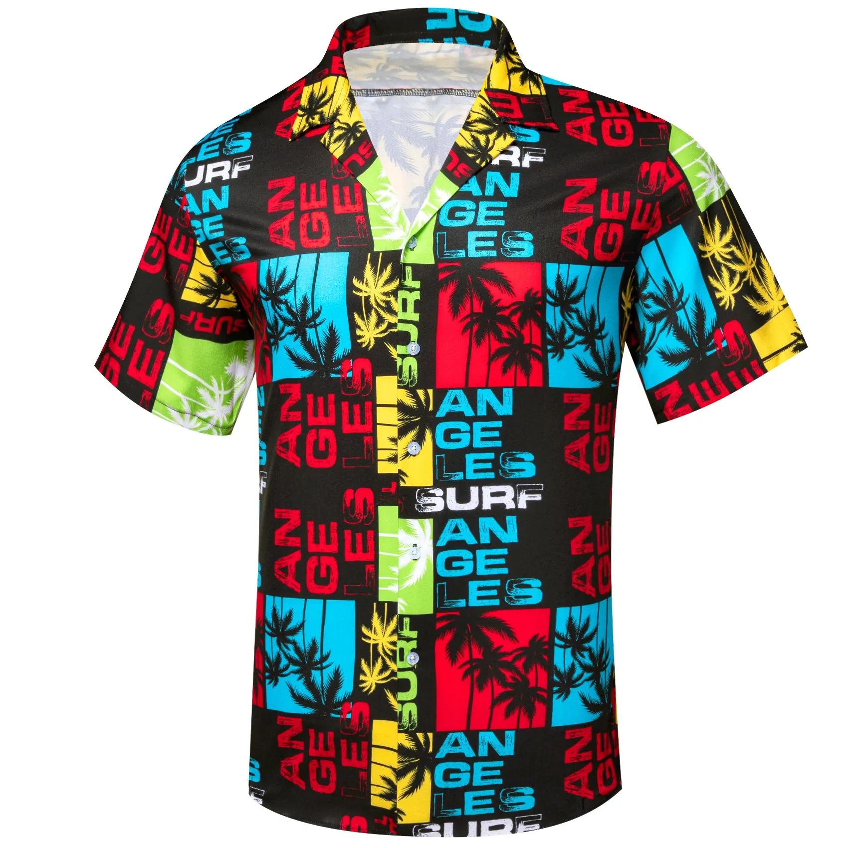 Red Black Blue Novelty Men's Short Sleeve Summer Shirt sold by Ties2You product image thumbnail 2