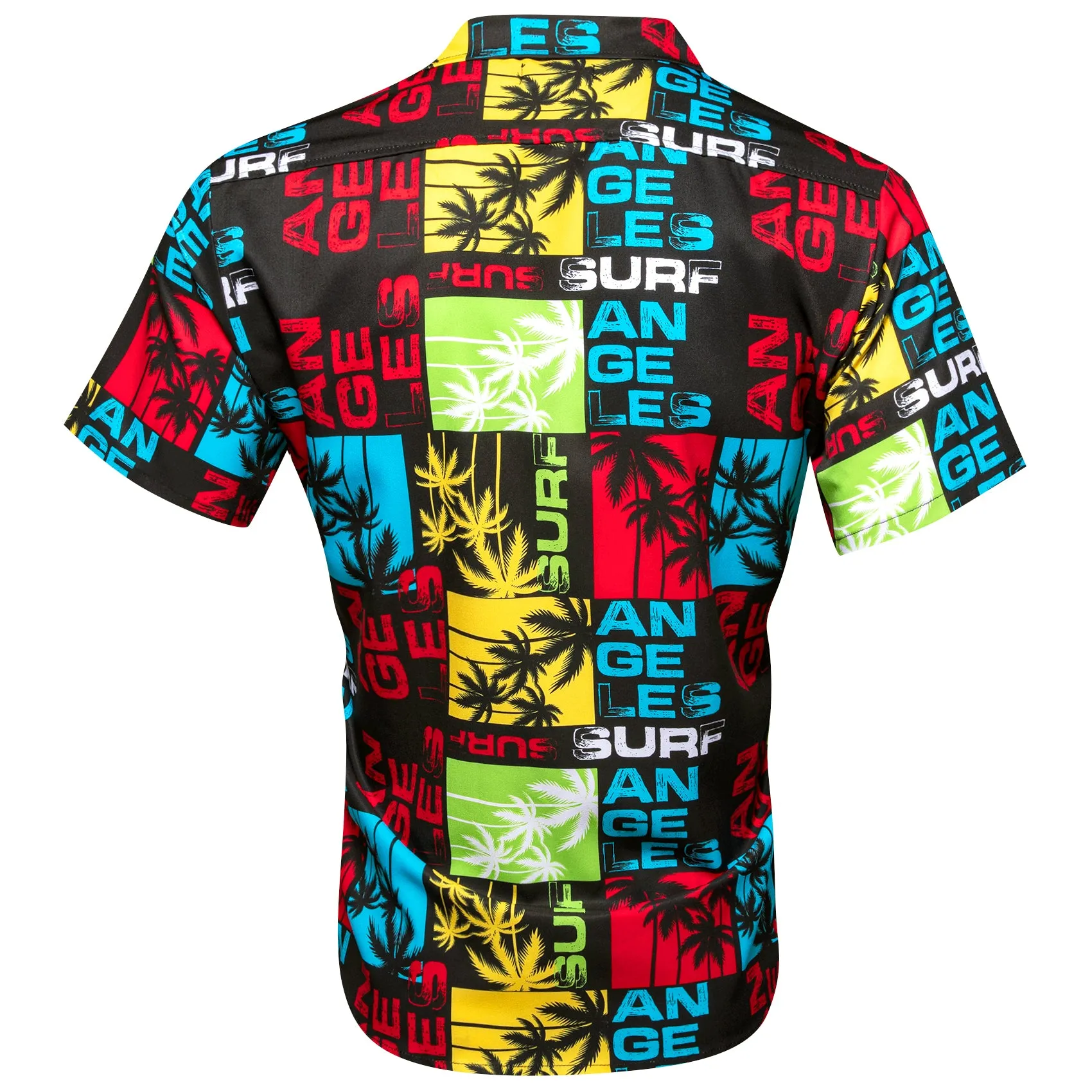 Red Black Blue Novelty Men's Short Sleeve Summer Shirt sold by Ties2You product image thumbnail 3