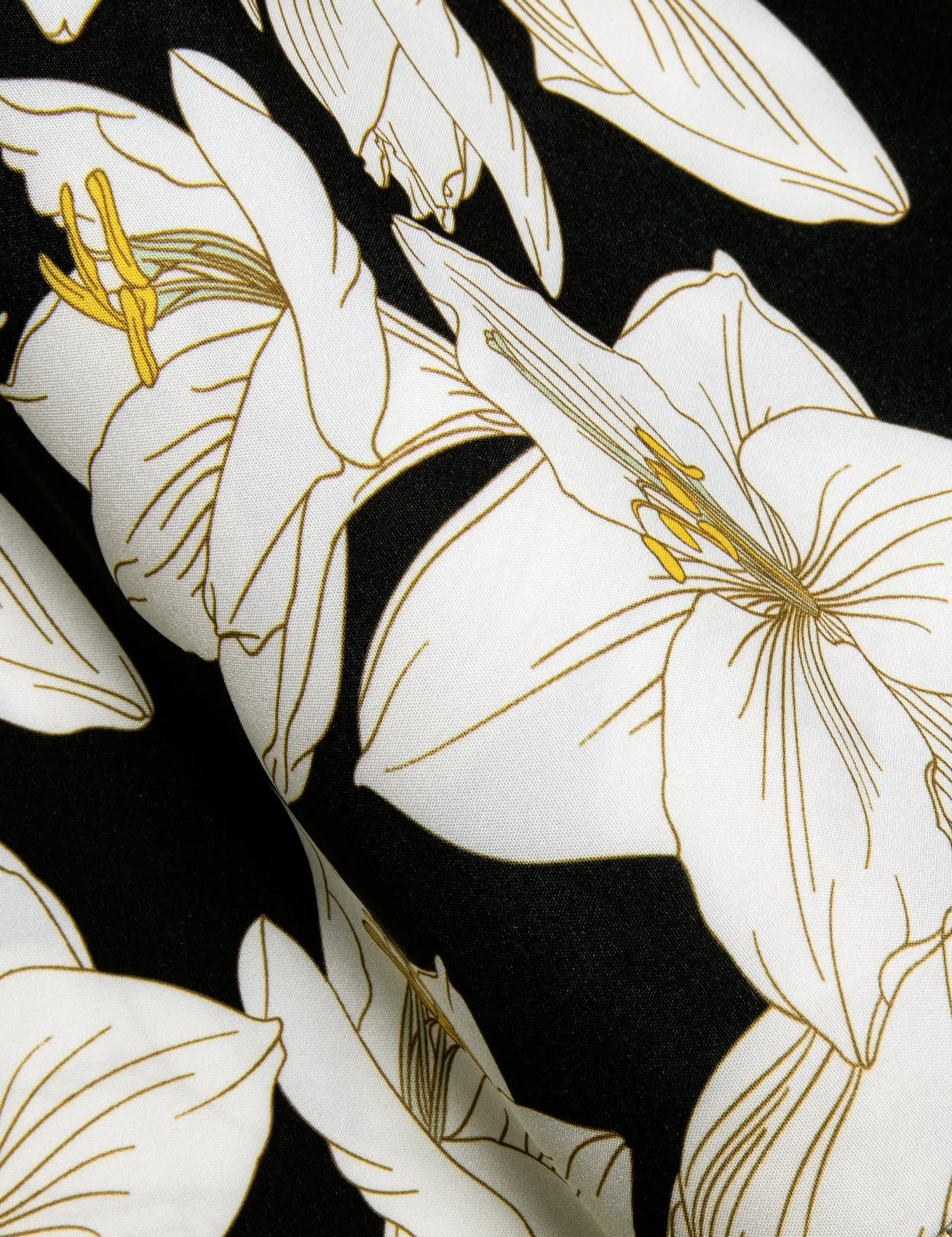 Black White Lily Novelty Men's Short Sleeve Summer Shirt sold by Ties2You product image thumbnail 4