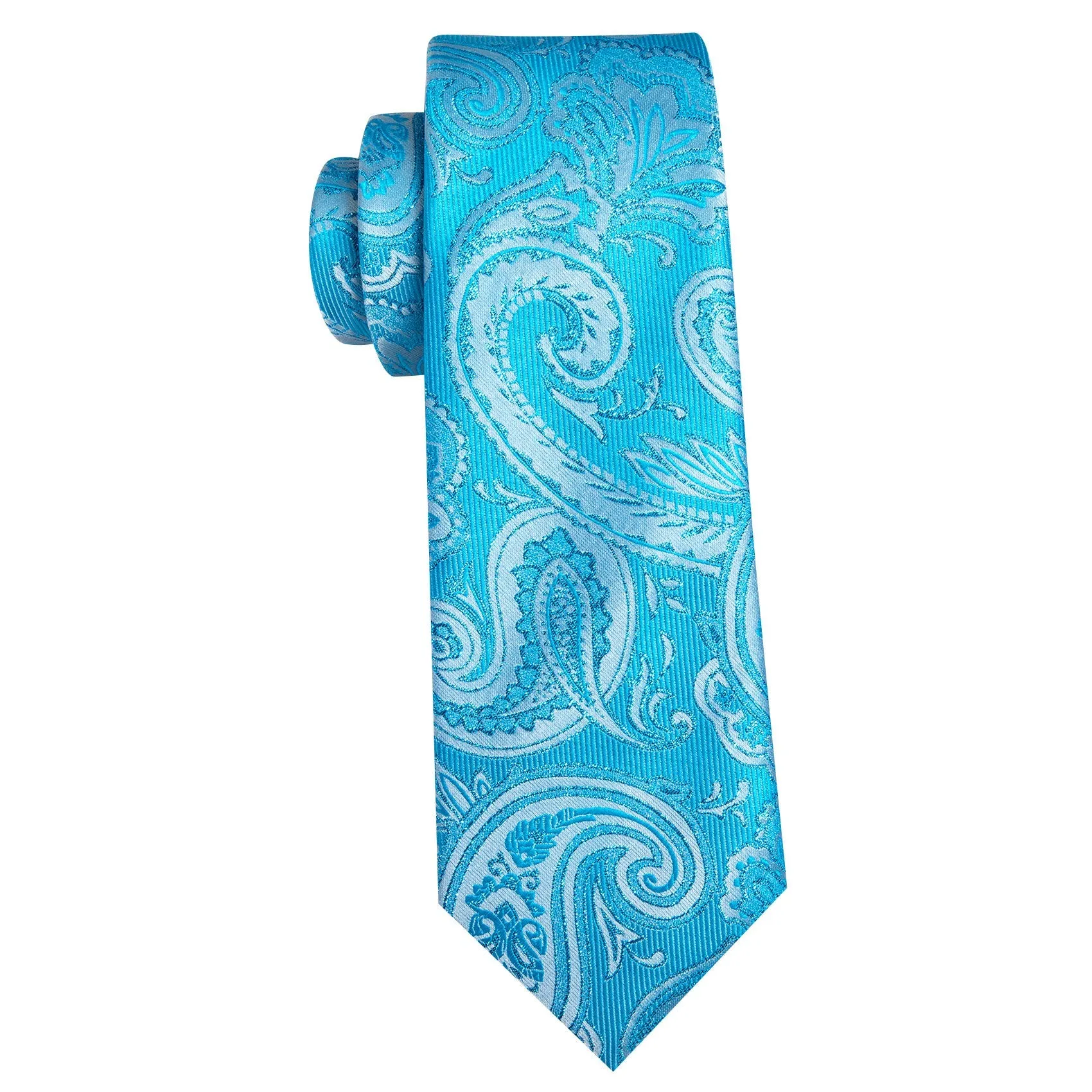 Cerulean Paisley Men's Necktie Pocket Square Cufflinks Set sold by Ties2You product image thumbnail 5