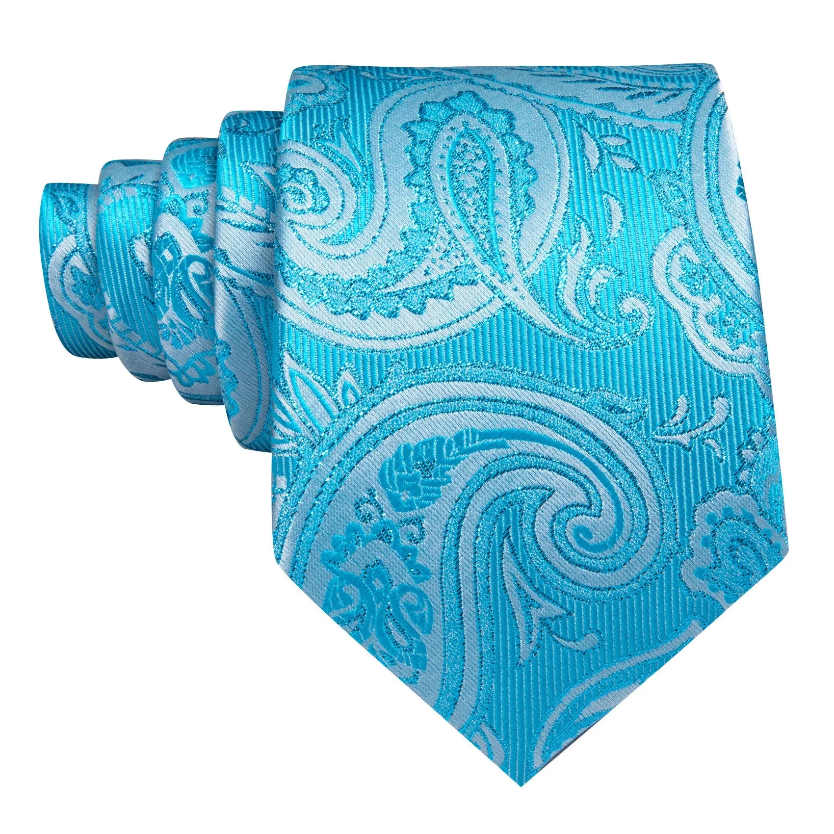 Cerulean Paisley Men's Necktie Pocket Square Cufflinks Set sold by Ties2You product image thumbnail 4