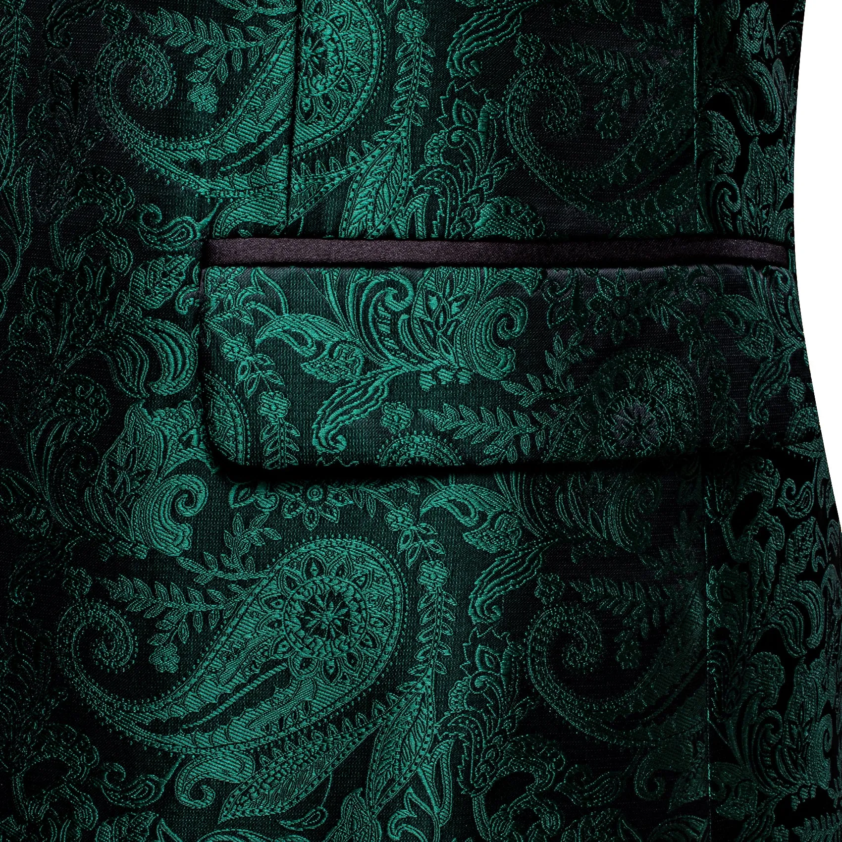 Sapphire Pine Green Black Paisley Shawl Collar Men's Suit for Party sold by Ties2You product image thumbnail 5