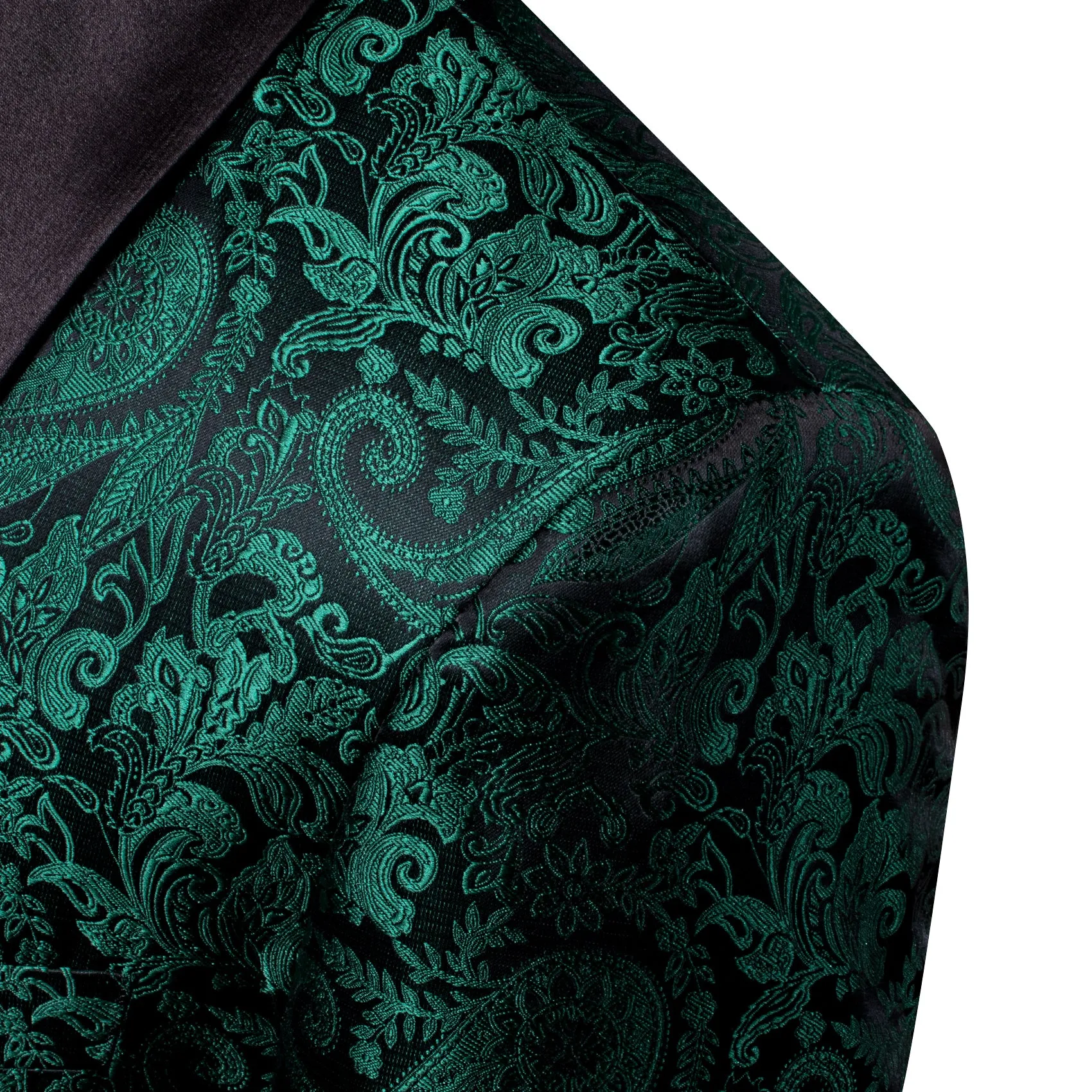 Sapphire Pine Green Black Paisley Shawl Collar Men's Suit for Party sold by Ties2You product image thumbnail 4