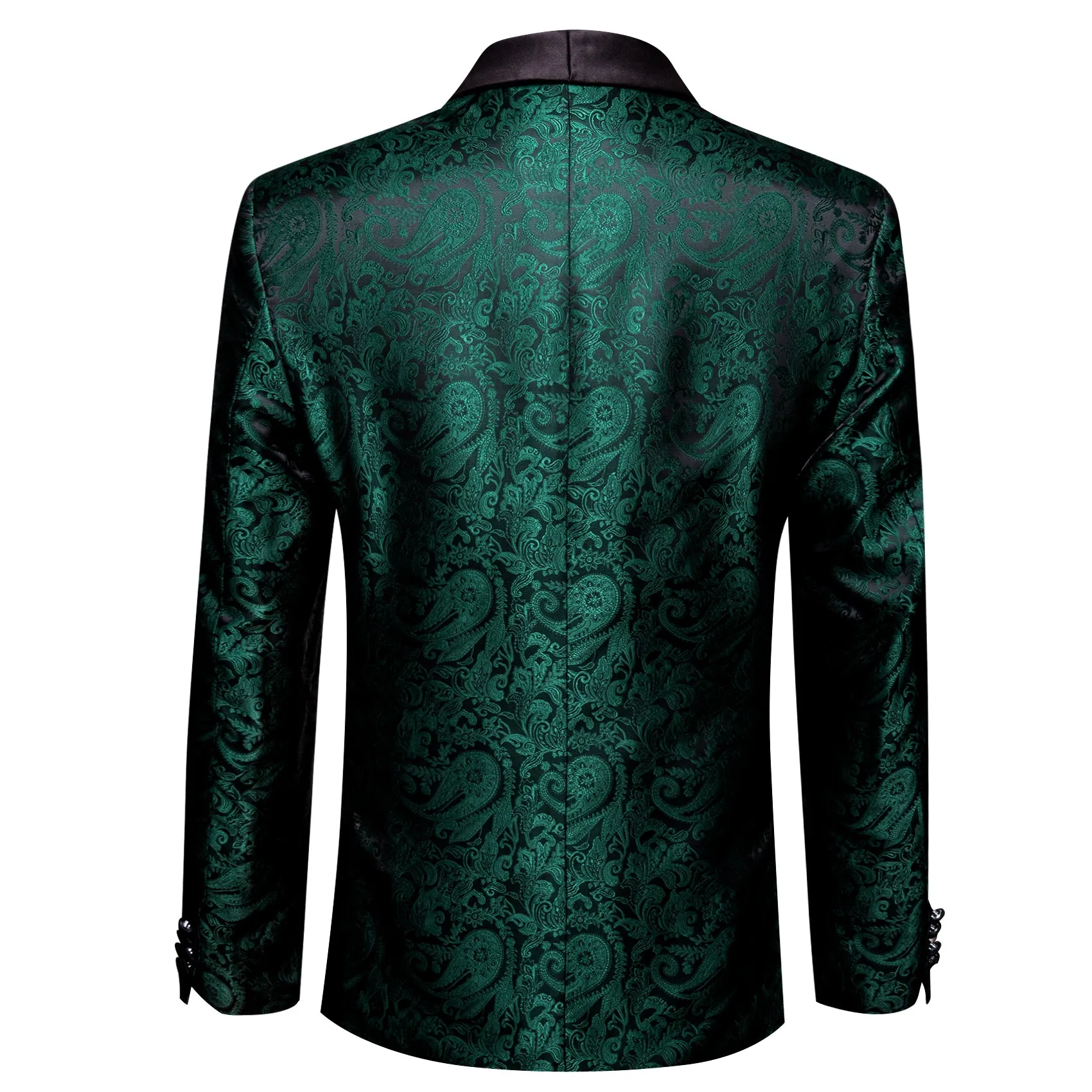 Sapphire Pine Green Black Paisley Shawl Collar Men's Suit for Party sold by Ties2You product image thumbnail 3