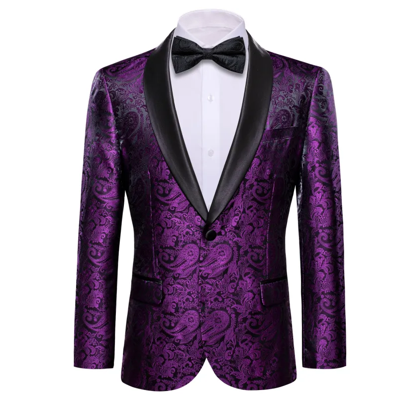 Luxury Purple Paisley Men's Suit Set sold by Ties2You