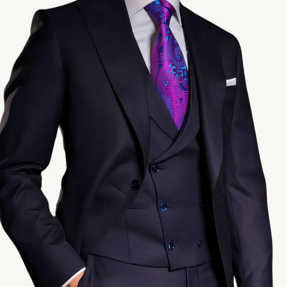 Ties2you Mens Paisley Tie Purple Silk Tie Hanky Cufflinks for Party Prom sold by Ties2You product image thumbnail 3