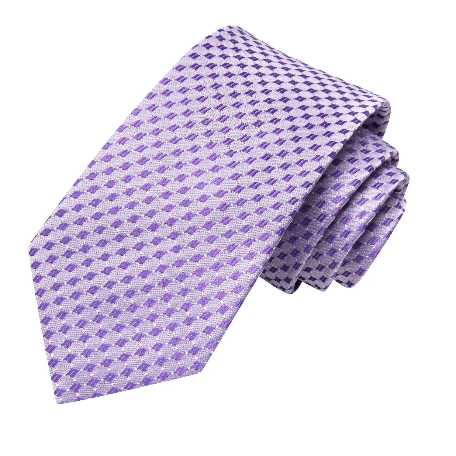 Plum Geometric Men's Necktie Hanky Cufflinks Set sold by Ties2You product image thumbnail 4
