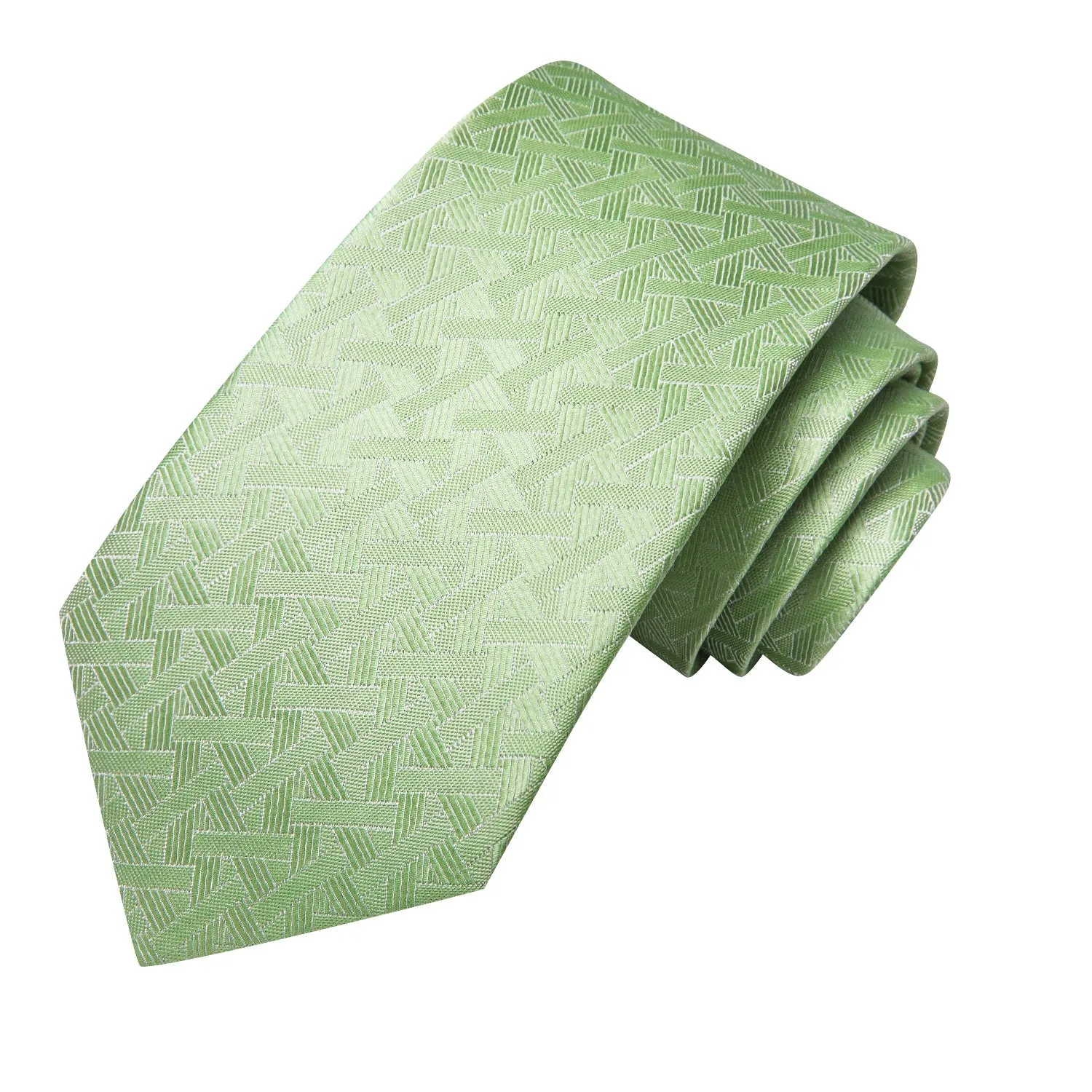 DarkSeaGreen Geometric Men's Necktie Hanky Cufflinks Set sold by Ties2You product image thumbnail 5