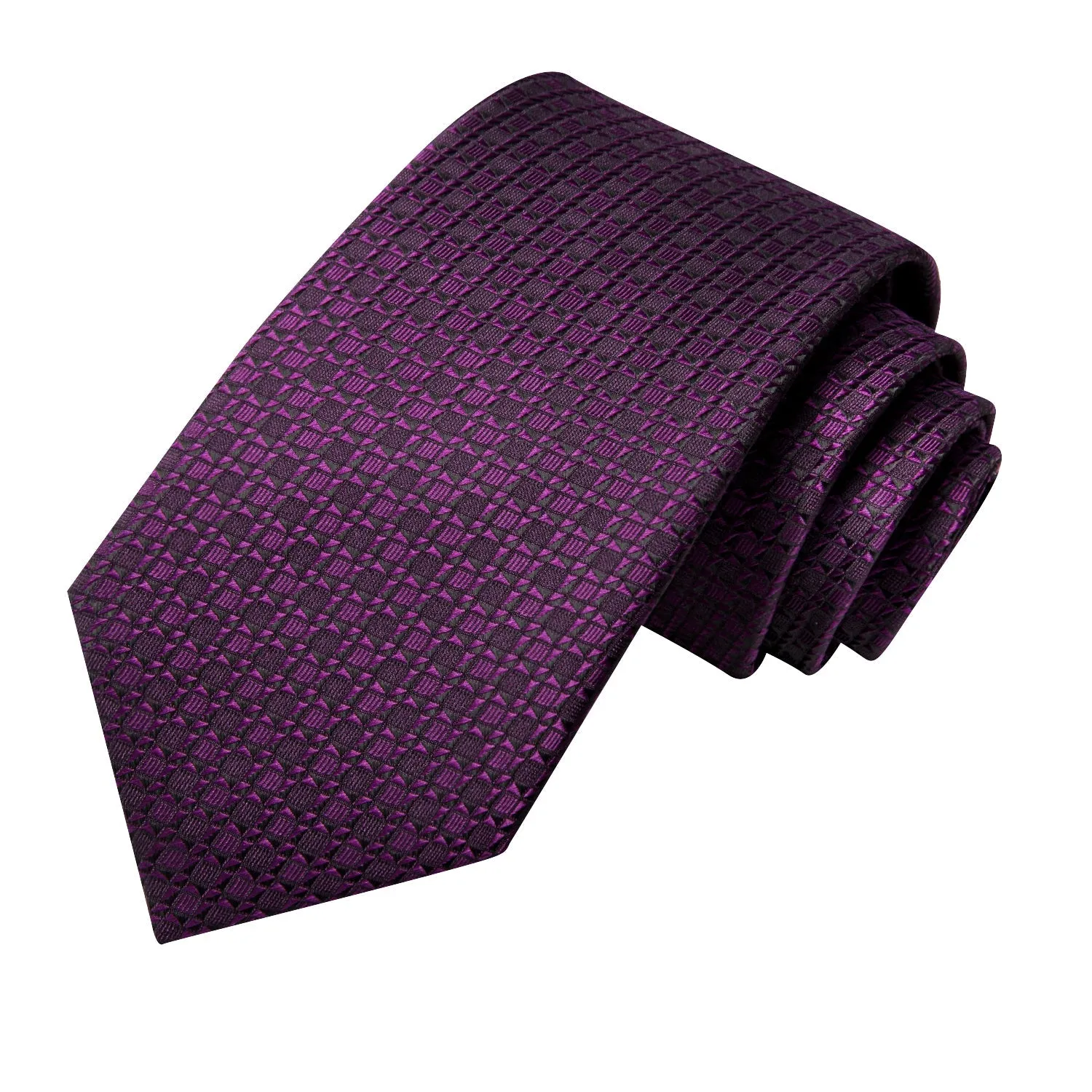 DarkMagenta Geometric Men's Necktie Hanky Cufflinks Set sold by Ties2You product image thumbnail 4