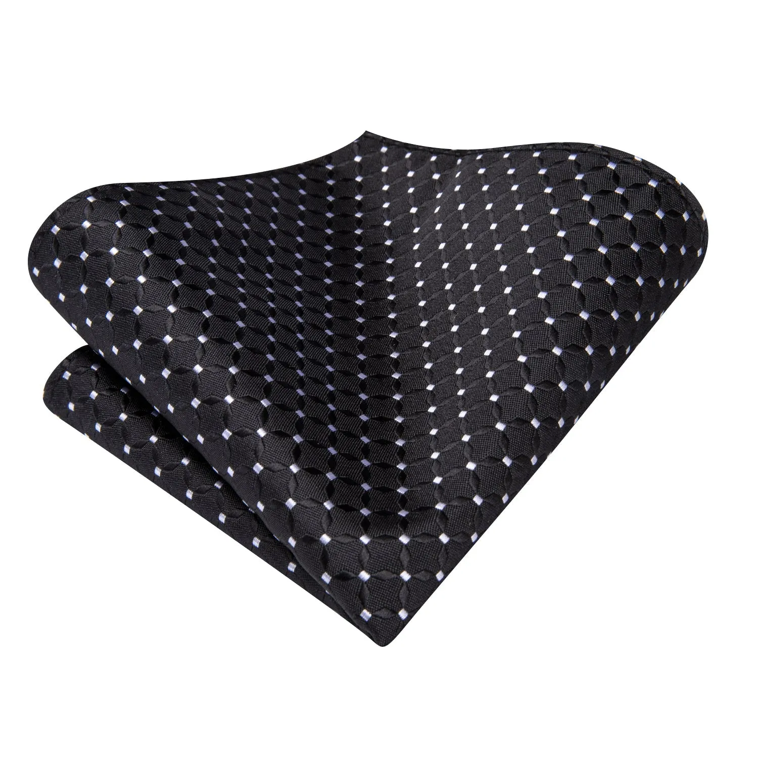 Black White Polka Dots Men's Necktie Hanky Cufflinks Set sold by Ties2You product image thumbnail 5
