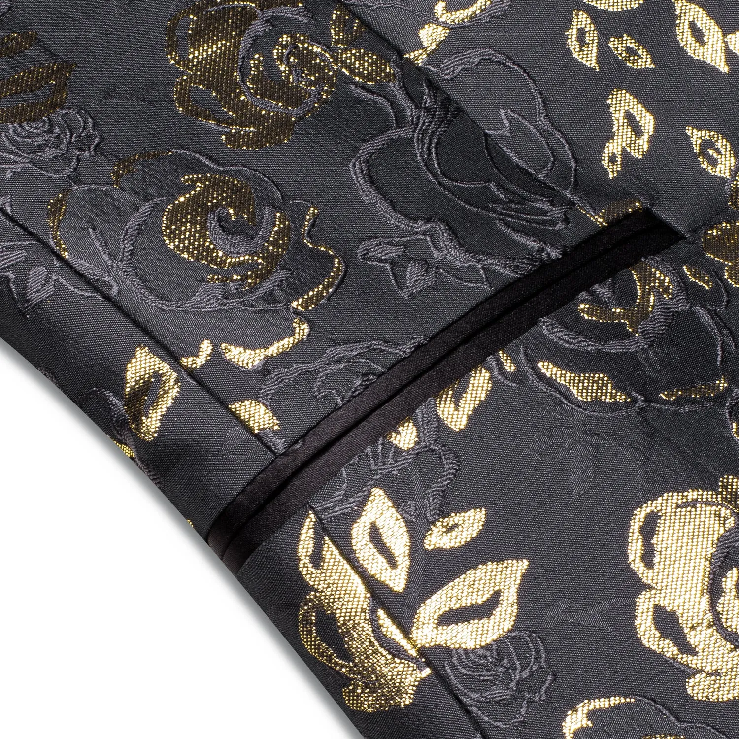 Luxury Black Golden Rose Floral Men's Suit Set sold by Ties2You product image thumbnail 5