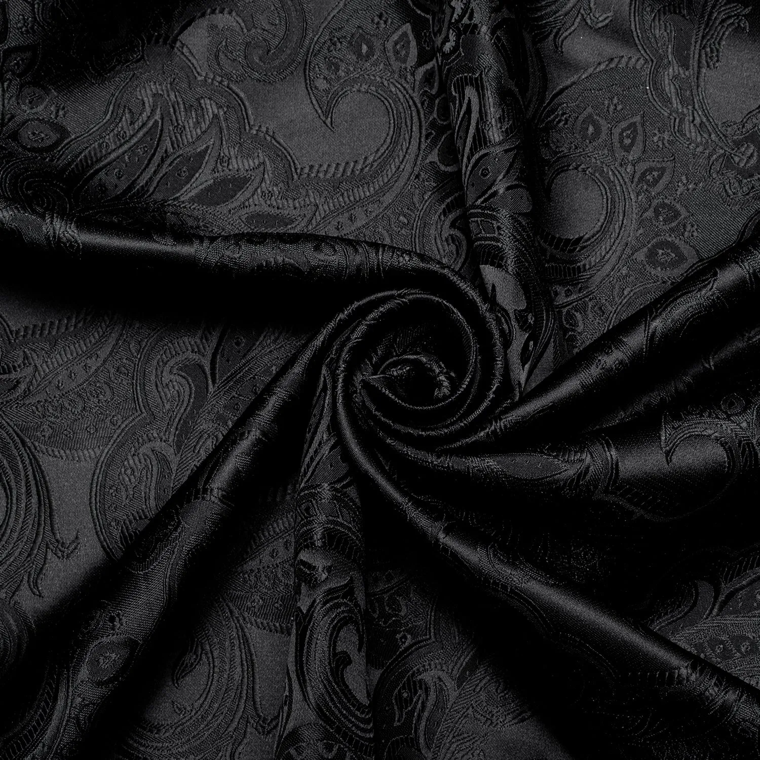 Black Floral Silk Men's Long Sleeve Shirt sold by Ties2You product image thumbnail 4