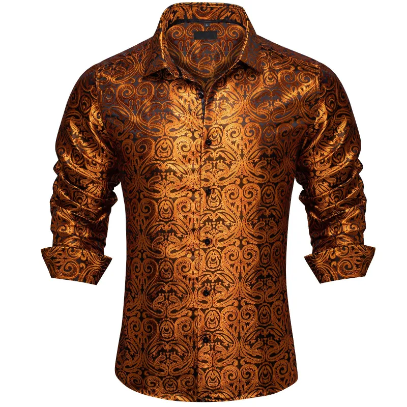 Peru Paisley Silk Men's Long Sleeve Shirt sold by Ties2You