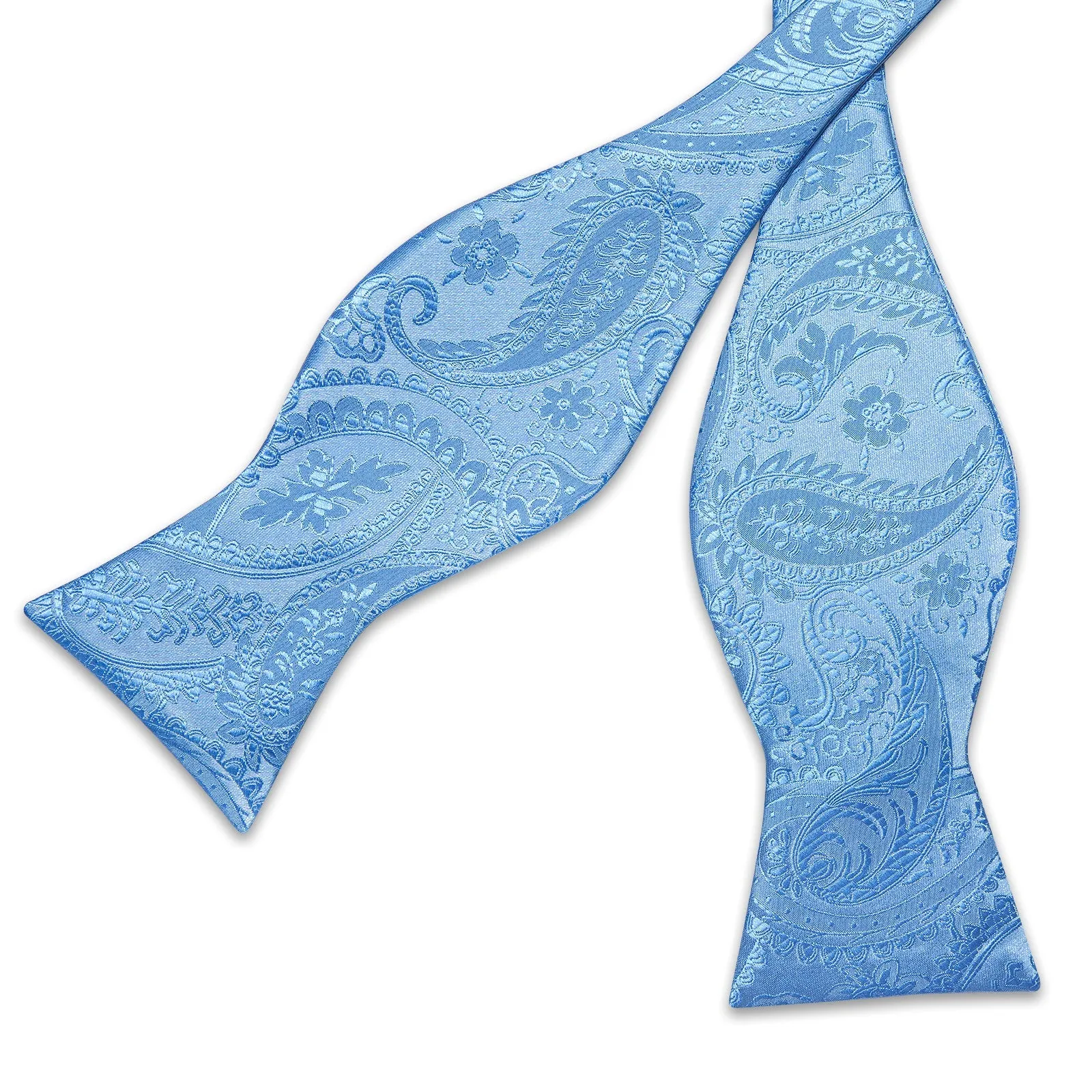 SkyBlue Paisley Self-tied Bow Tie Pocket Square Cufflinks Set sold by Ties2You product image thumbnail 4