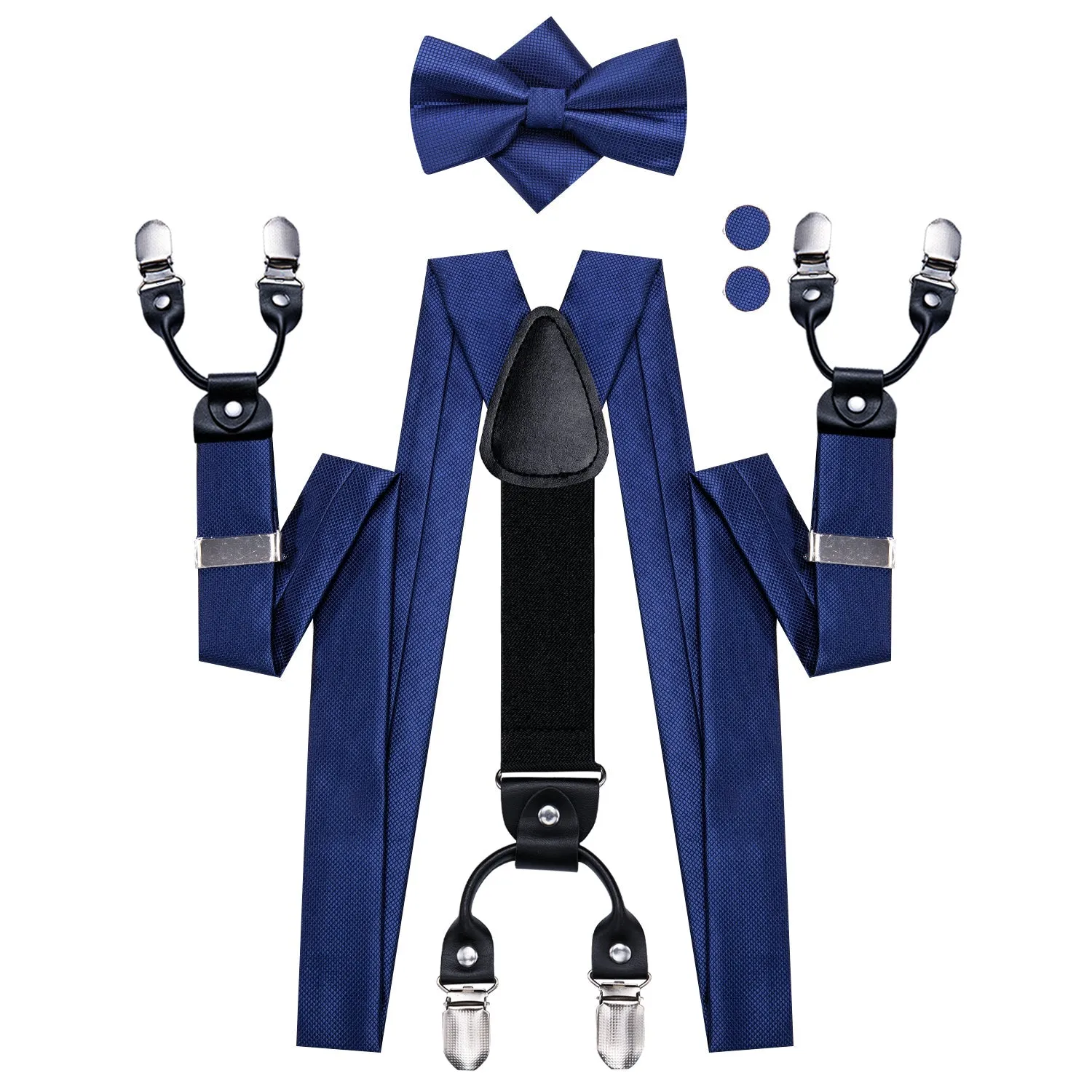 Navy Blue Y Back Brace Clip-on Men's Suspender with Bow Tie Set sold by Ties2You product image thumbnail 4