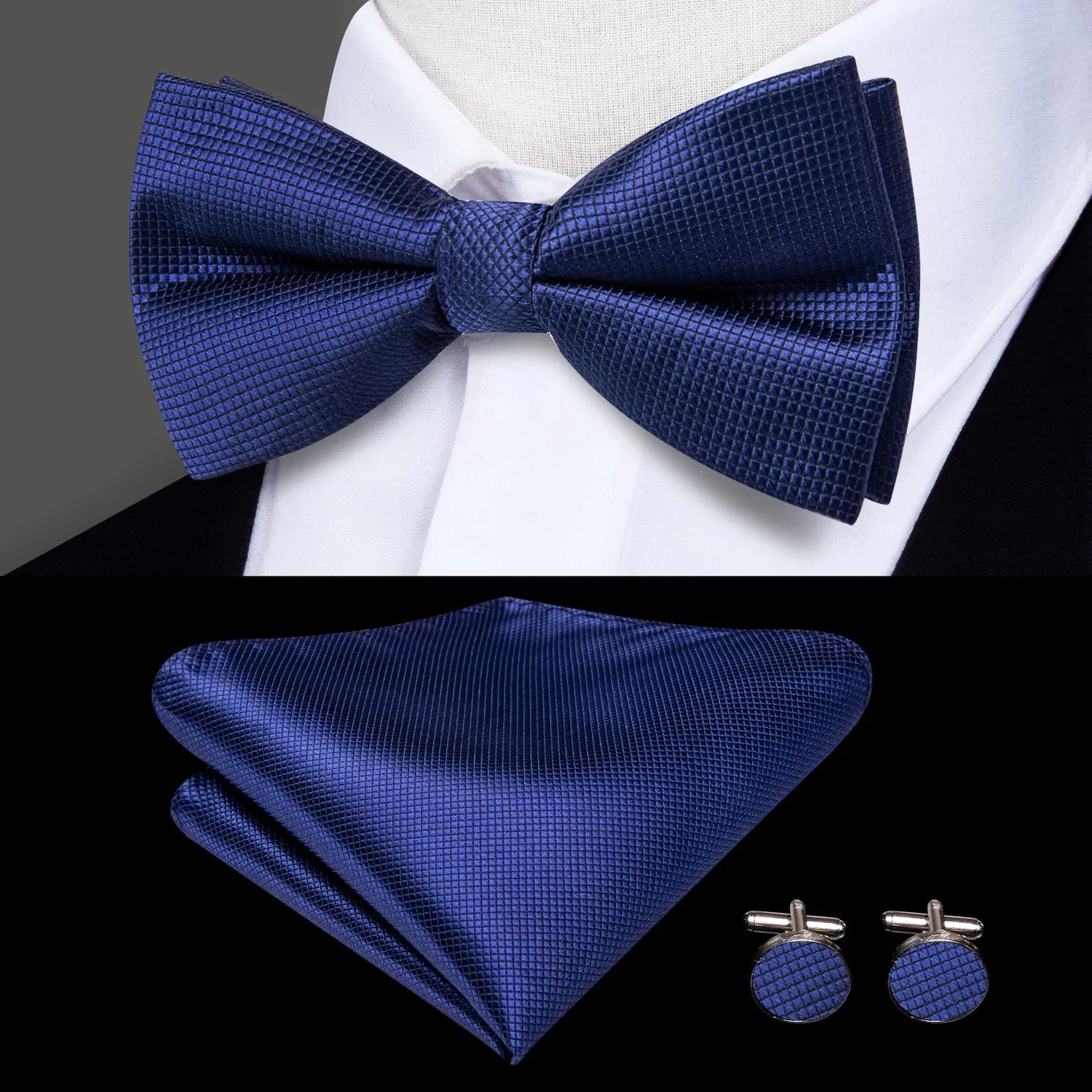 Navy Blue Y Back Brace Clip-on Men's Suspender with Bow Tie Set sold by Ties2You product image thumbnail 5