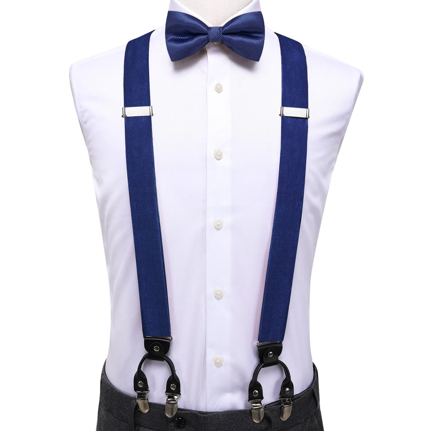 Navy Blue Y Back Brace Clip-on Men's Suspender with Bow Tie Set sold by Ties2You product image thumbnail 2