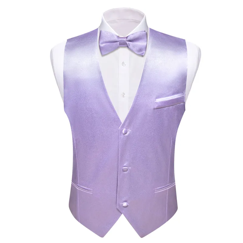 Thistle Purple Solid Jacquard Silk Men's Vest Bow Tie Set Waistcoat Suit Set sold by Ties2You